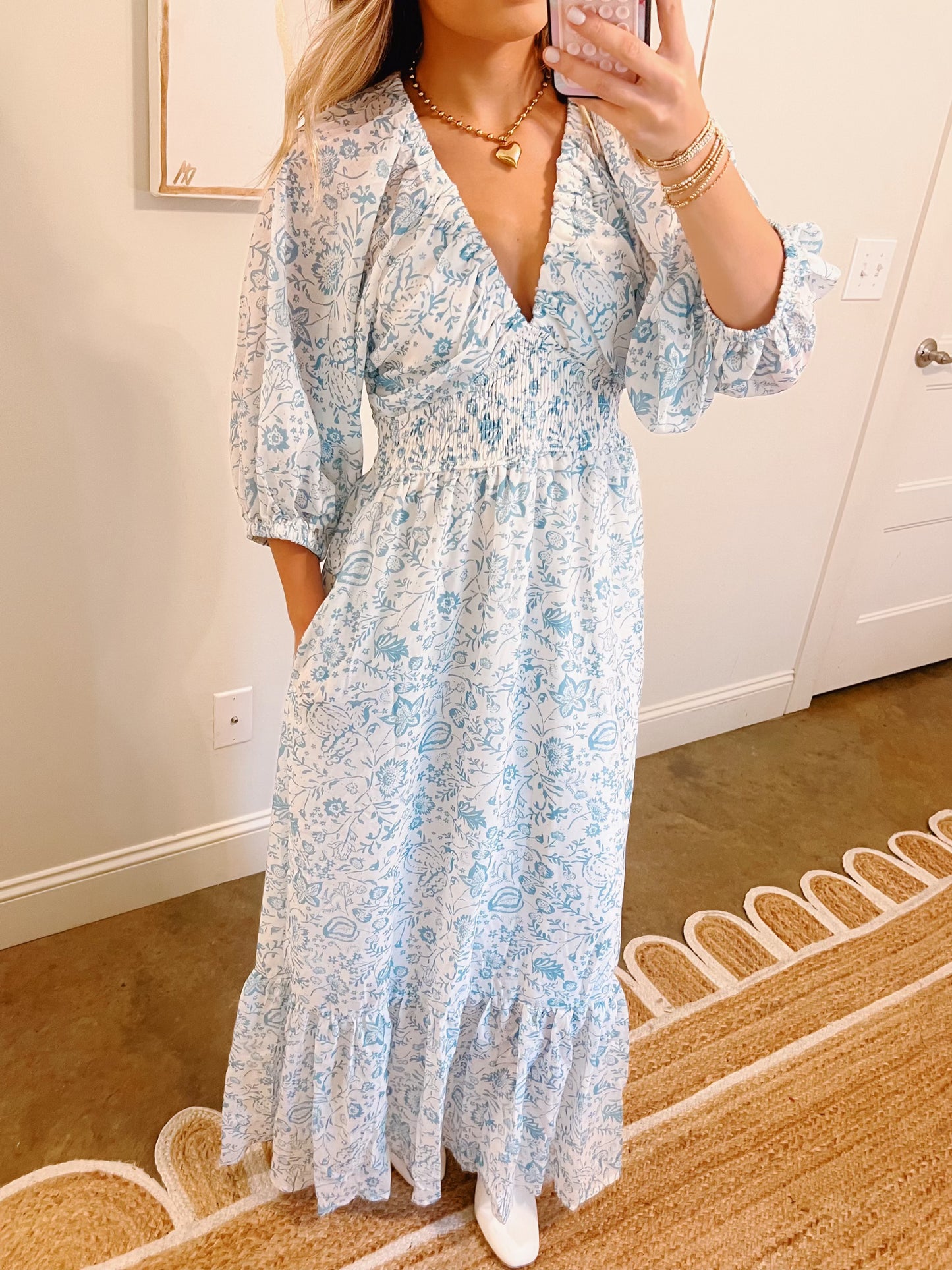 Blue Floral Maxi Dress