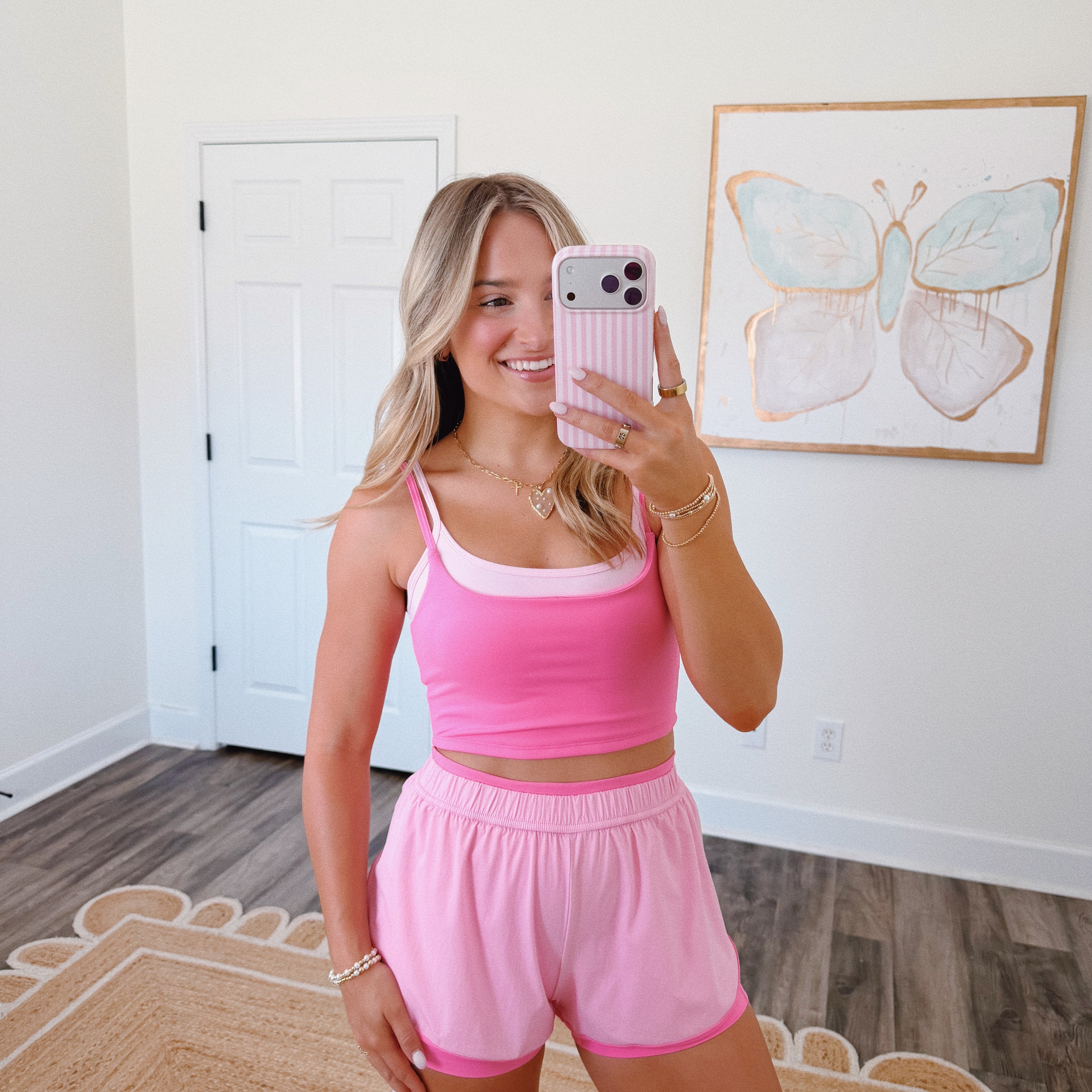 Hot Pink Double Layered Shorts