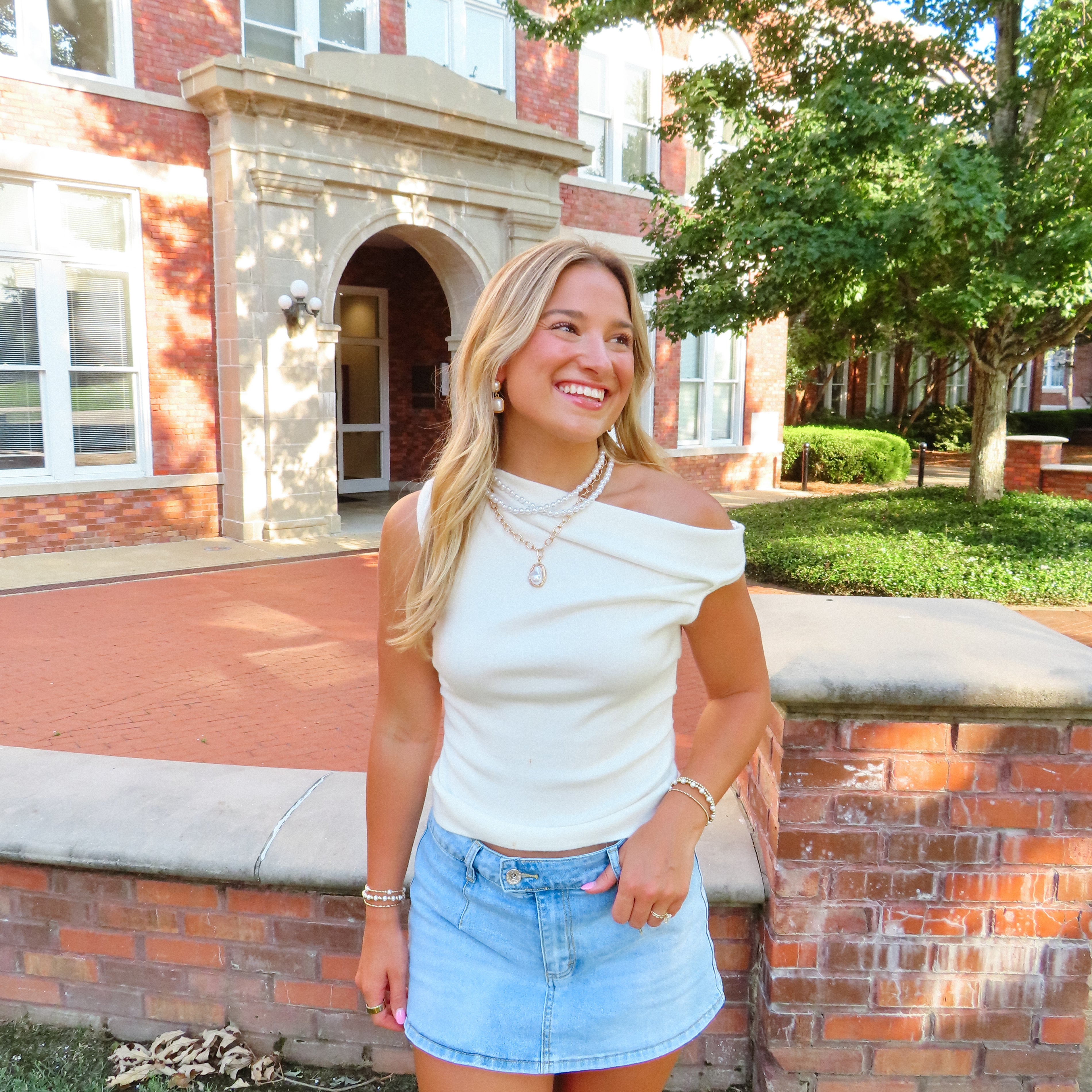 Ivory Off The Shoulder Top