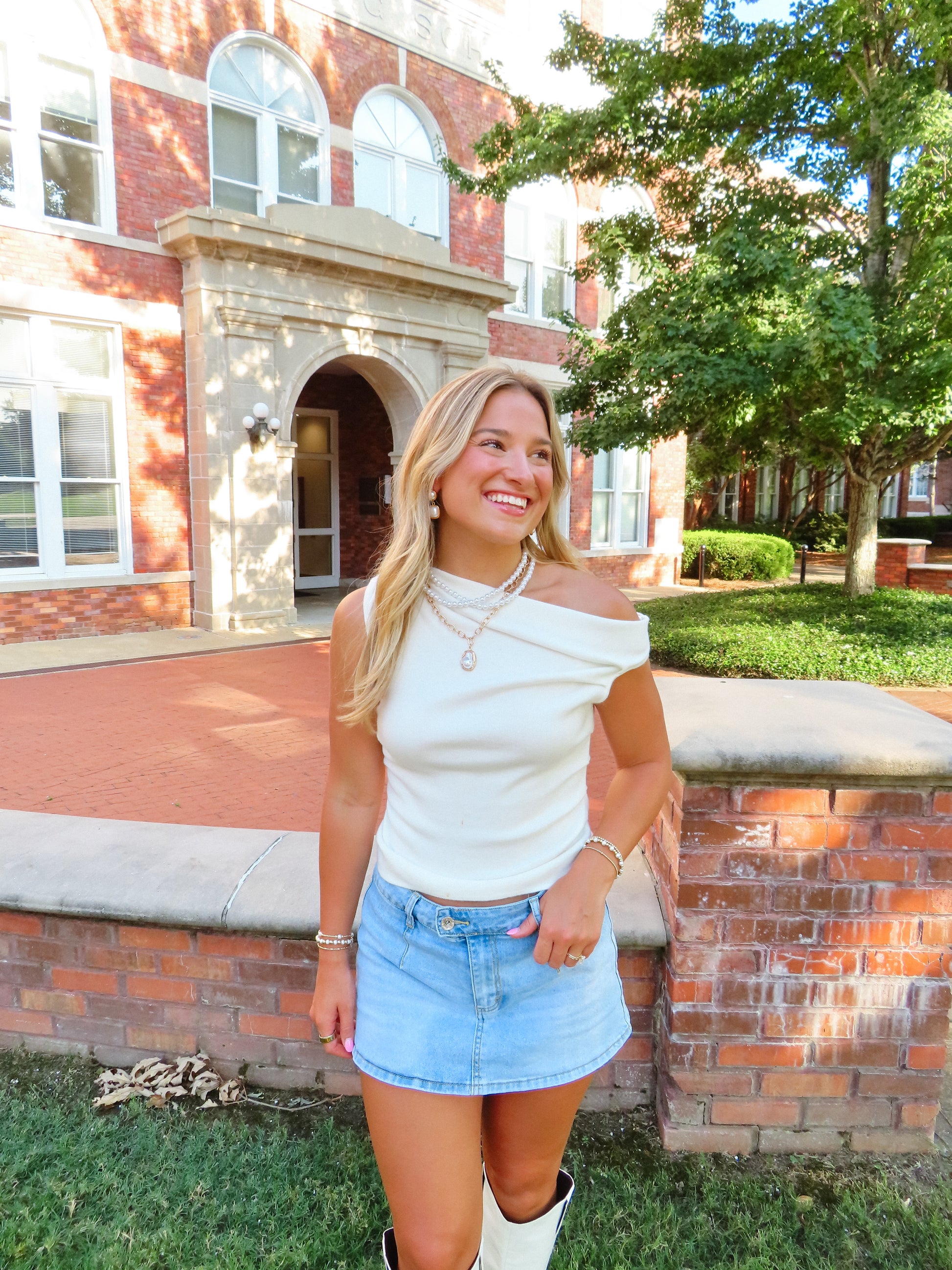 Ivory Off The Shoulder Top