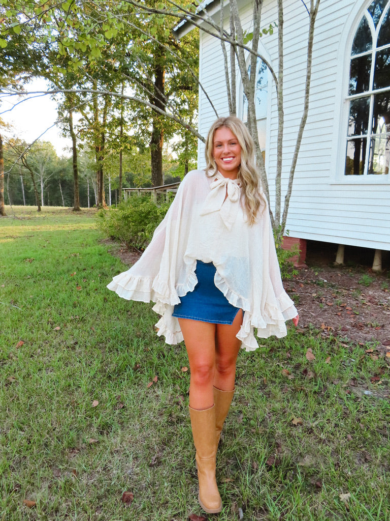 Vivienne Ruffled Blouse - Cream