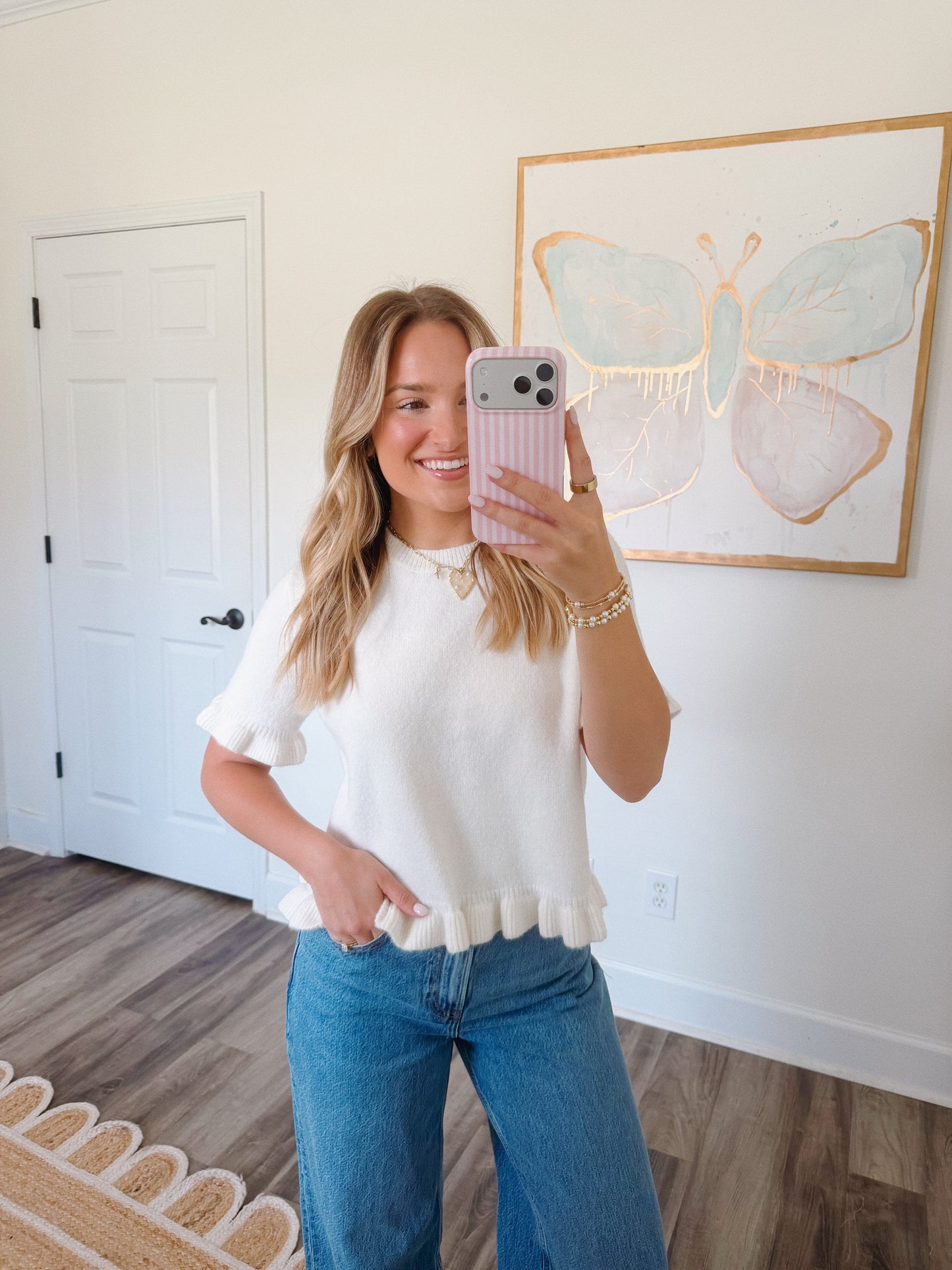 Sweetheart Knit Top Ivory