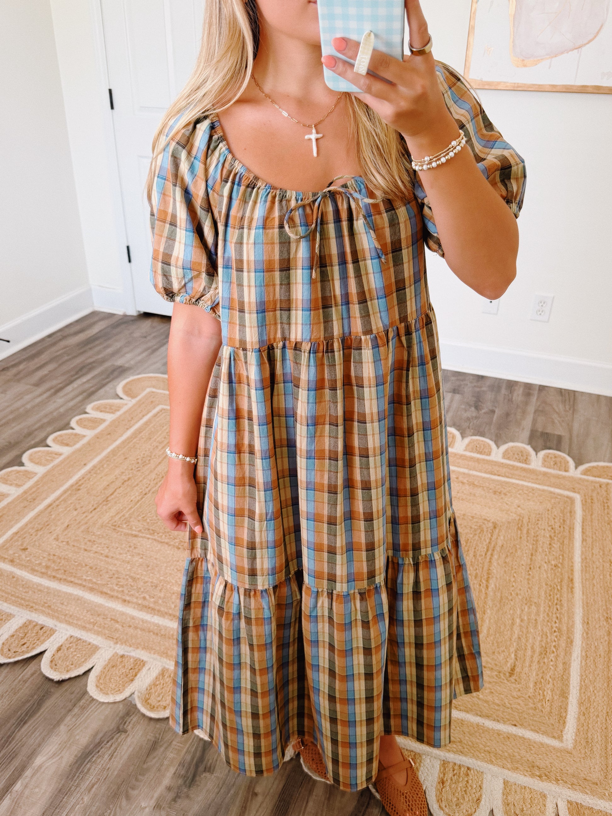 Autumn Stroll Plaid Maxi