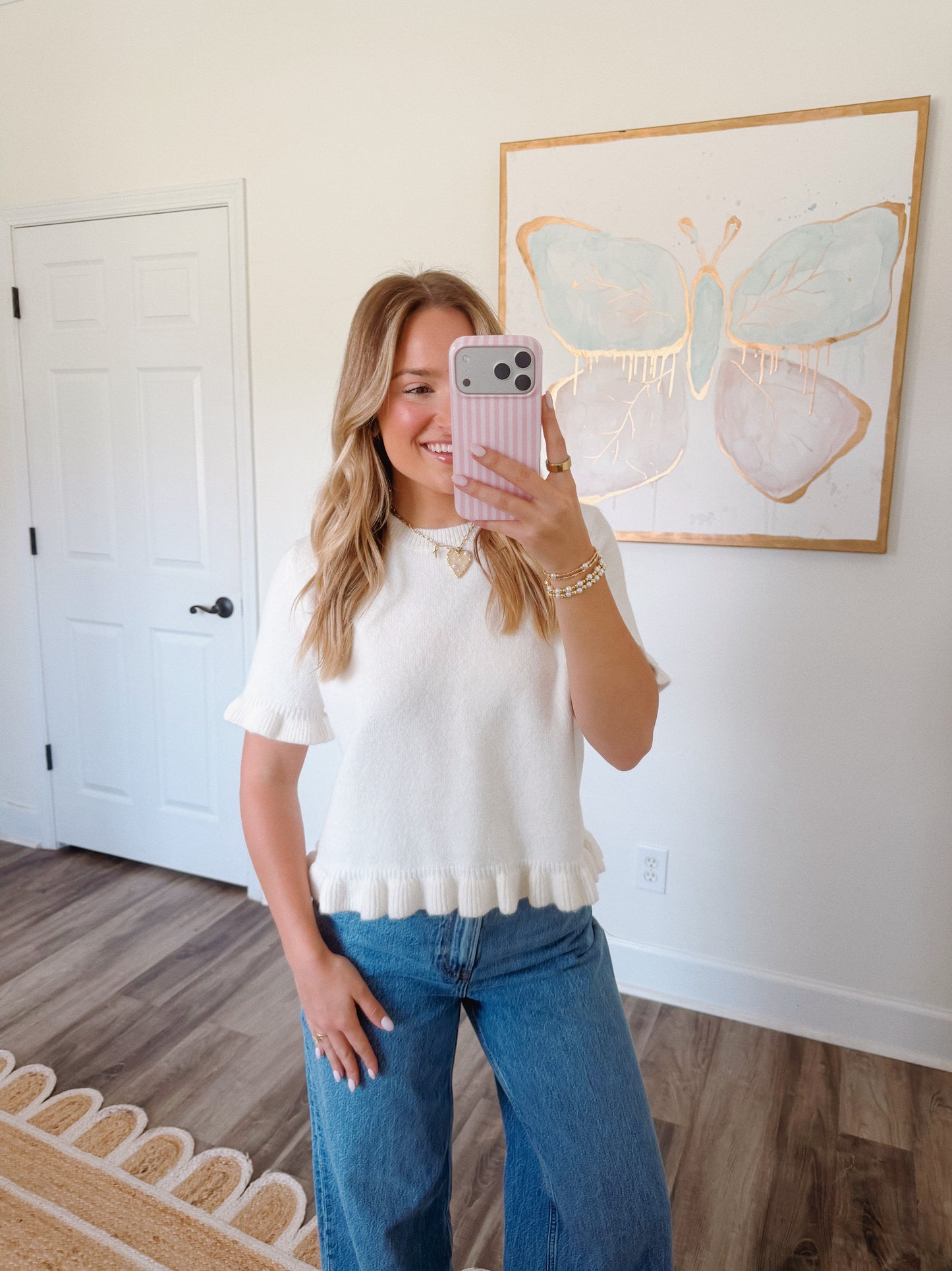 Sweetheart Knit Top Ivory