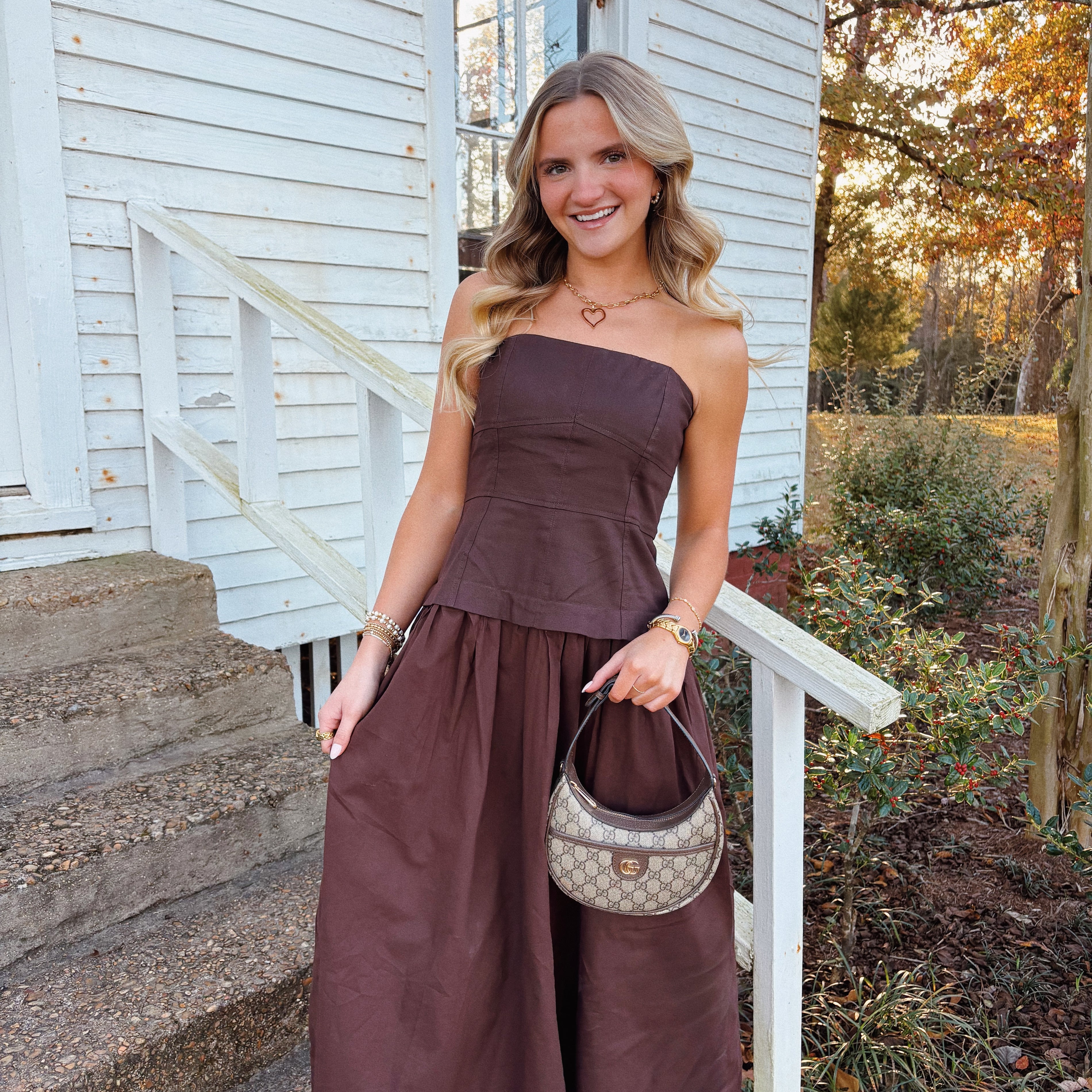 Micah Midi Dress in Chocolate