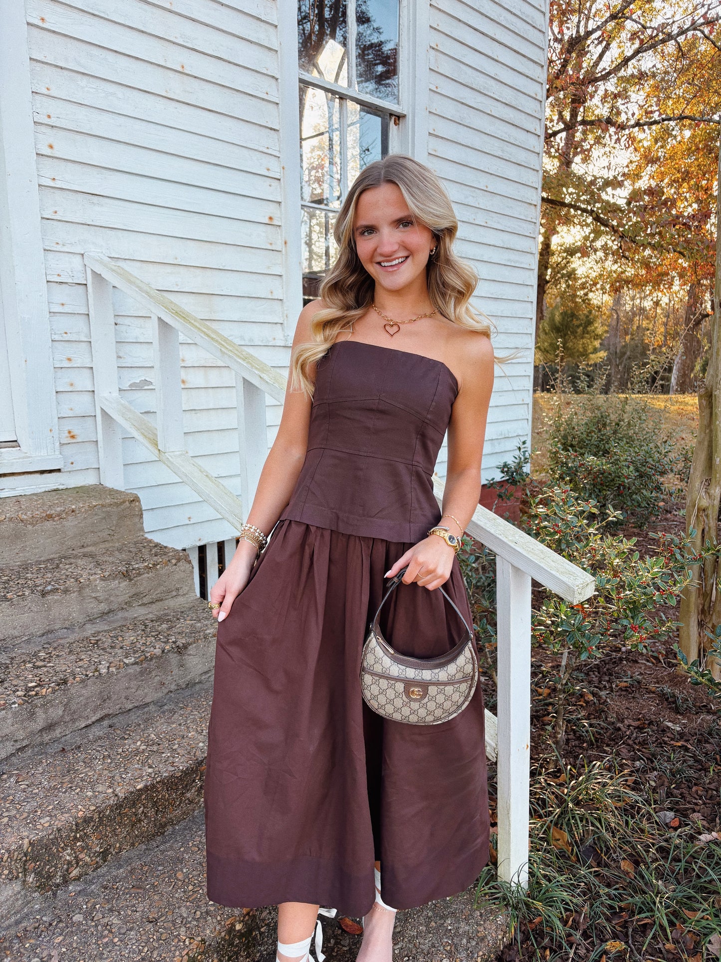 Micah Midi Dress in Chocolate