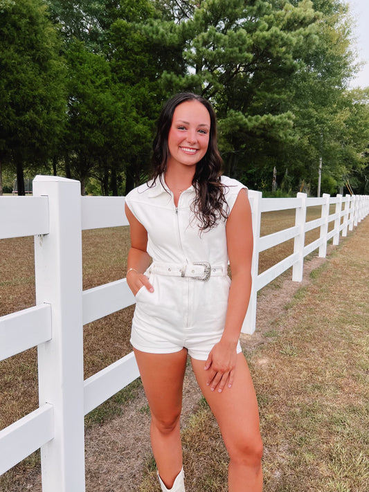 Dolly Parton Romper in White