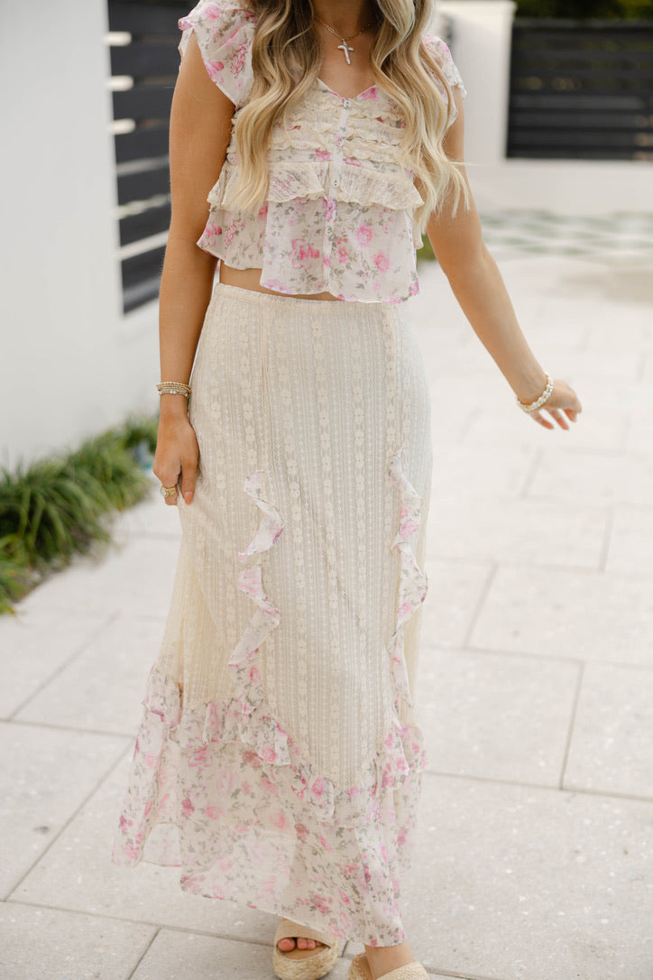 Boho Floral Skirt Set