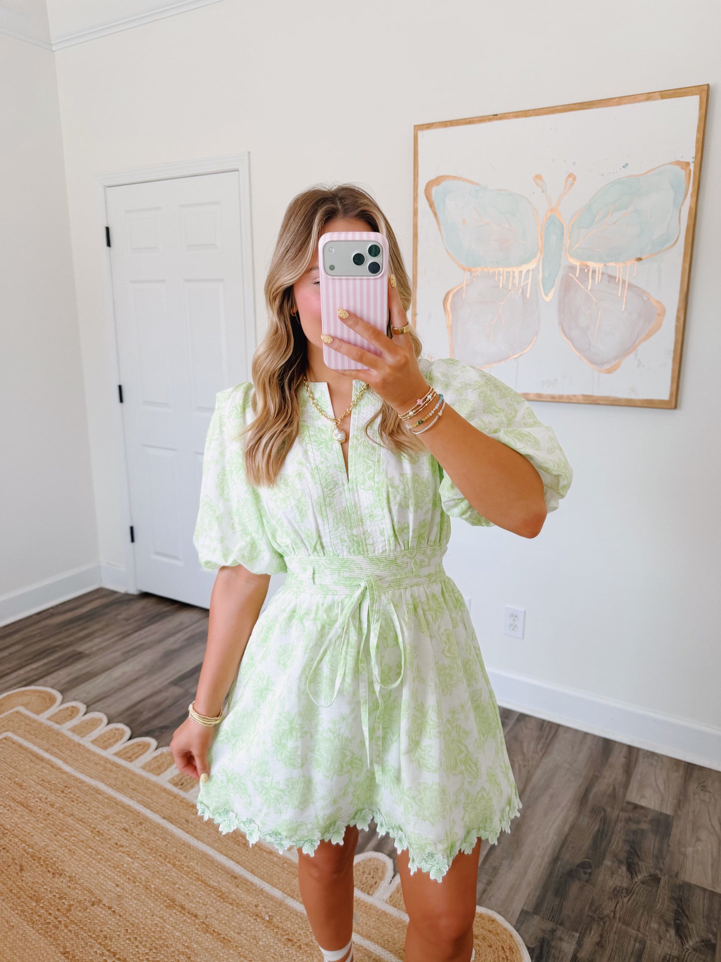 Honeydew Scalloped Dress