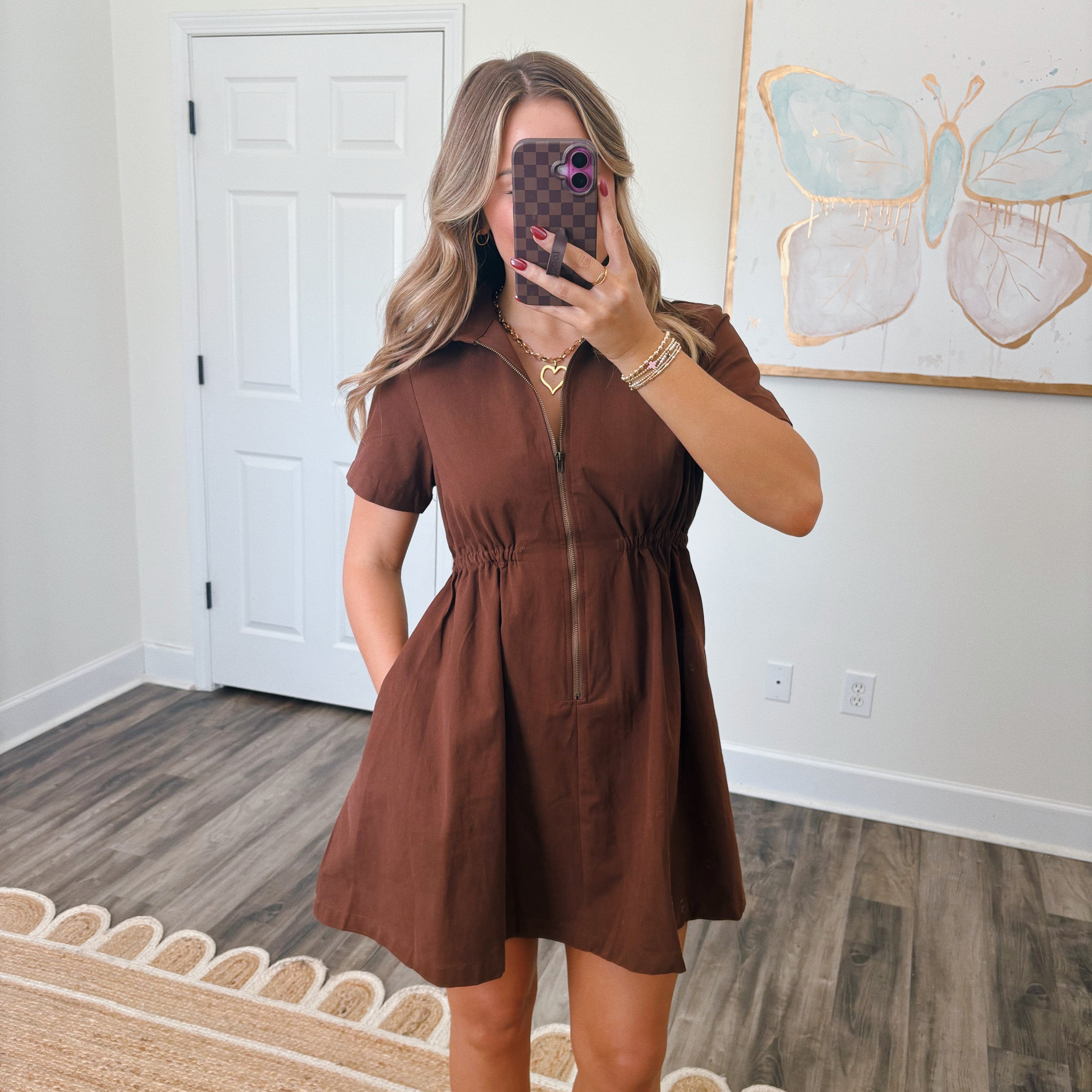 Chestnut Collared Dress