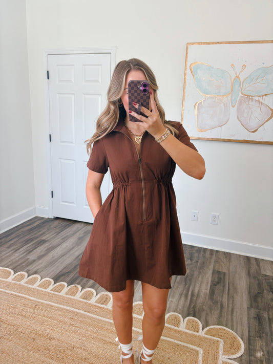 Chestnut Collared Dress