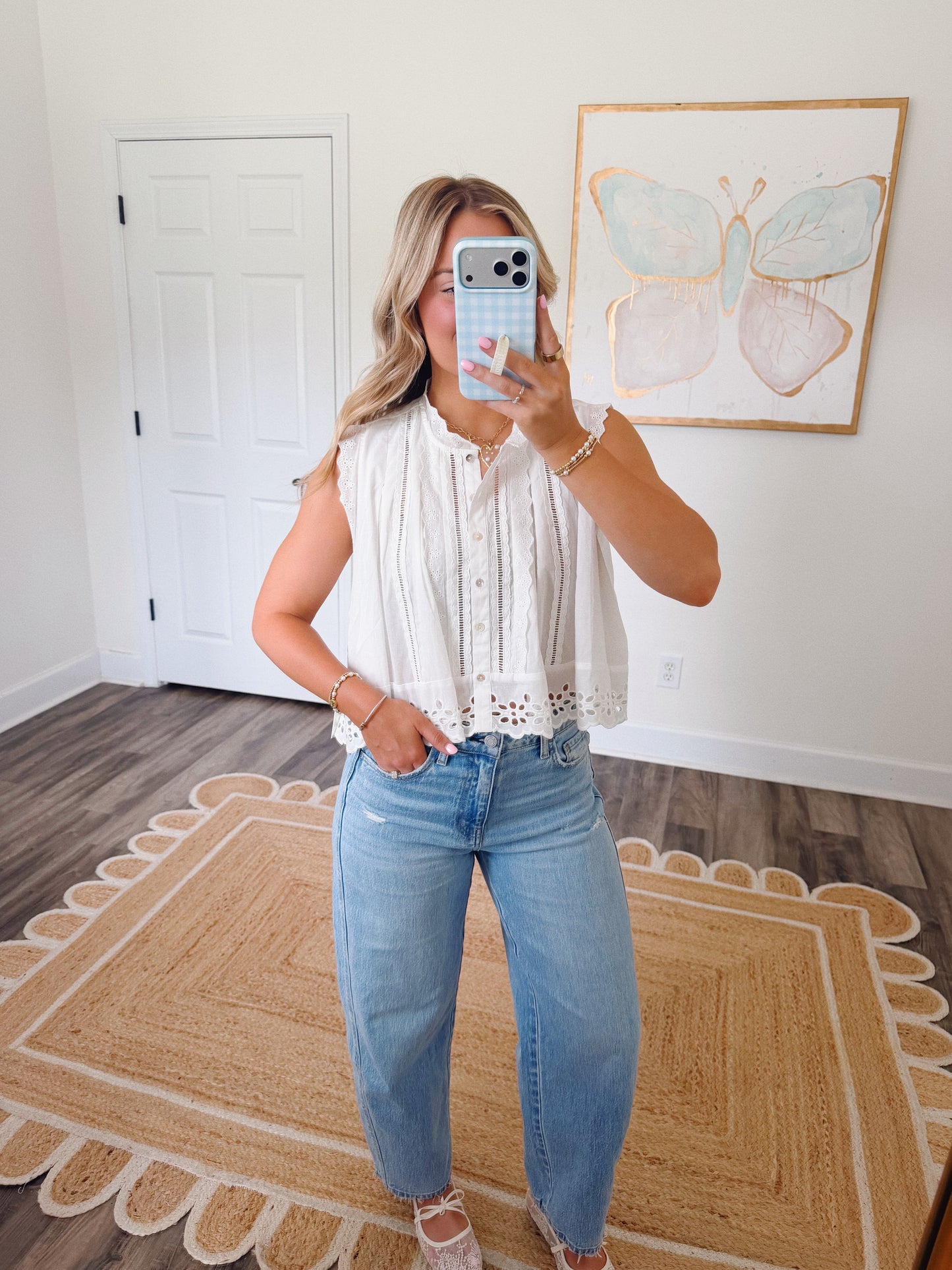 Angie Eyelet Blouse