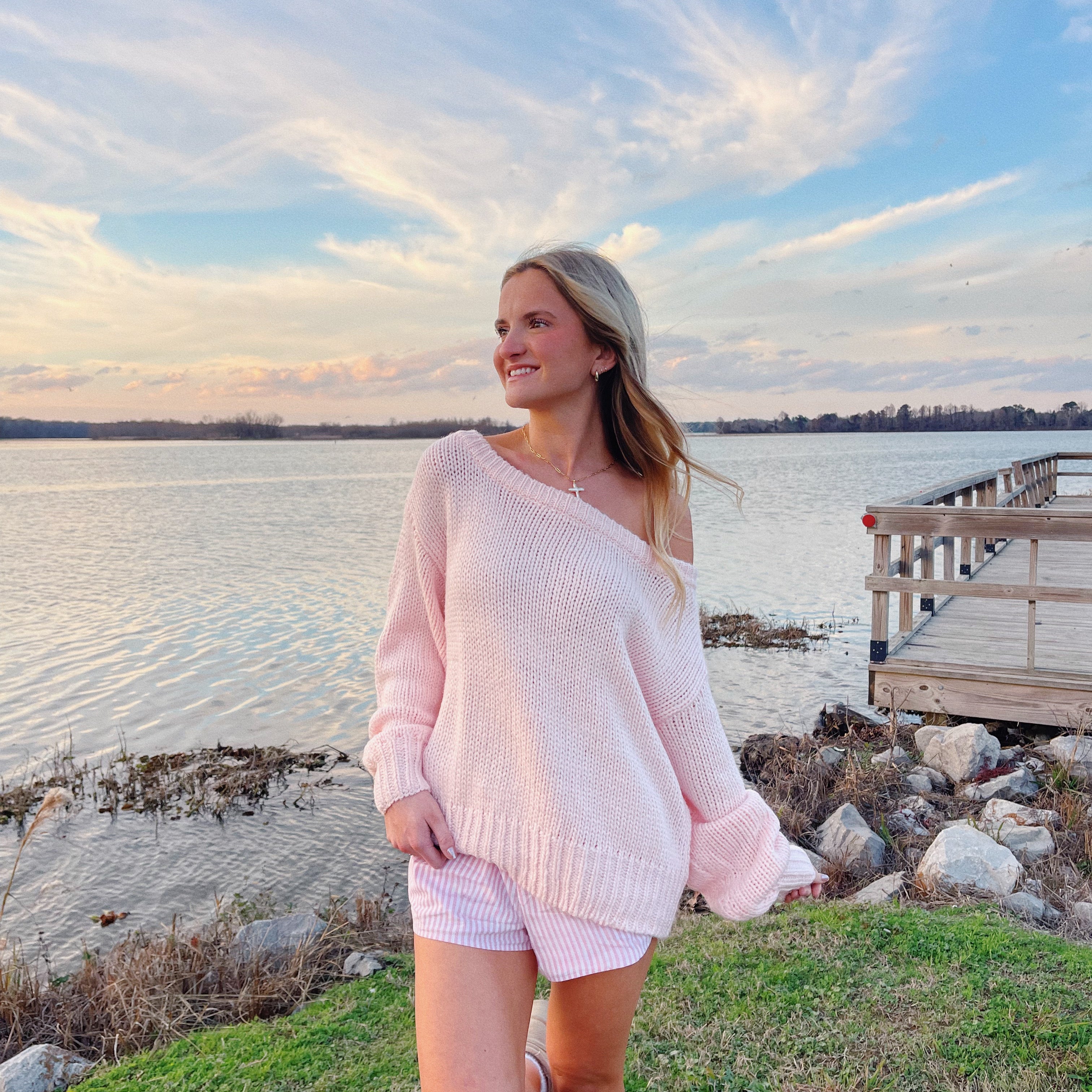 Baby Pink Slouchy Sweater