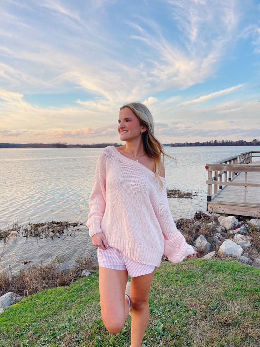 Baby Pink Slouchy Sweater