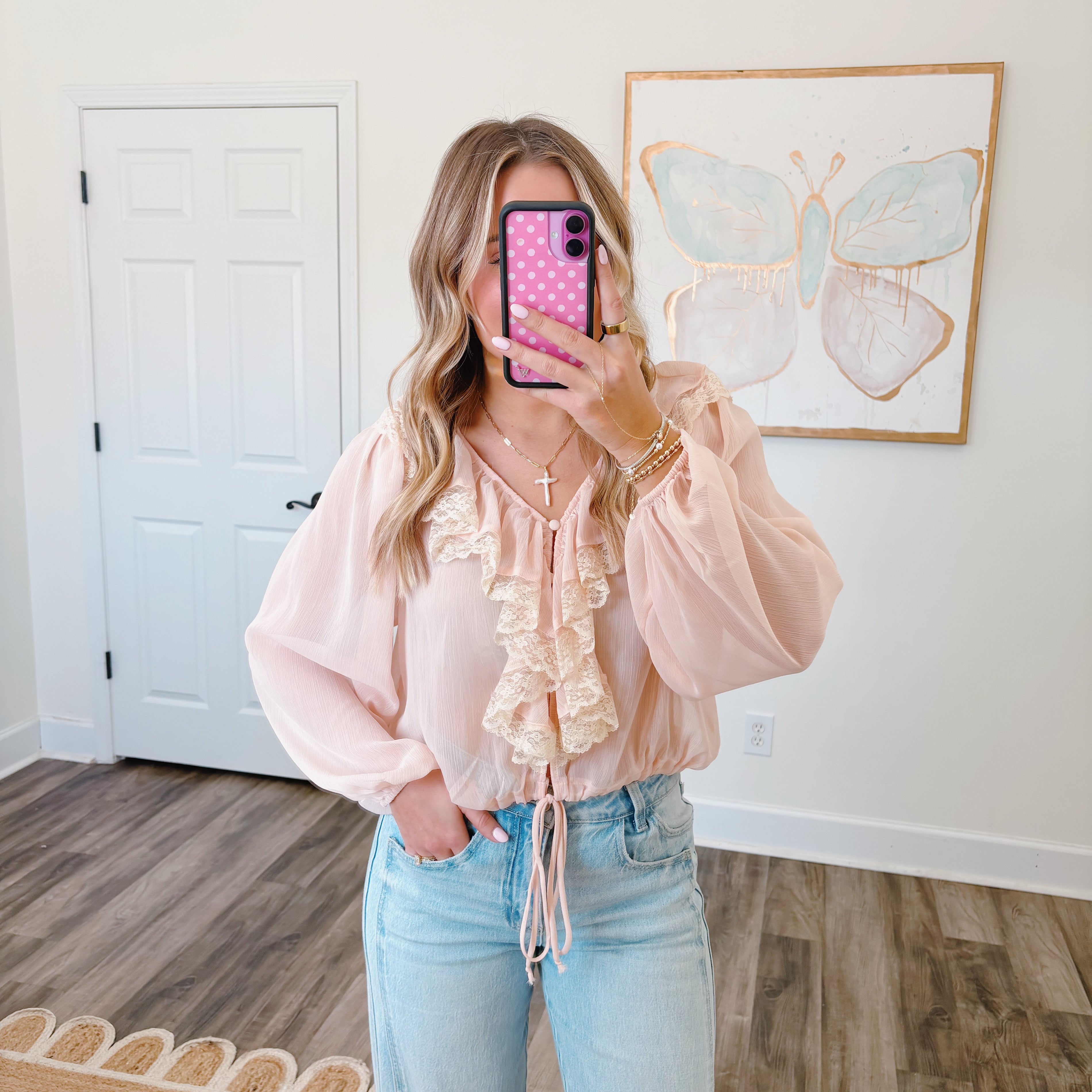 Forever After Lace and Ruffles Blouse