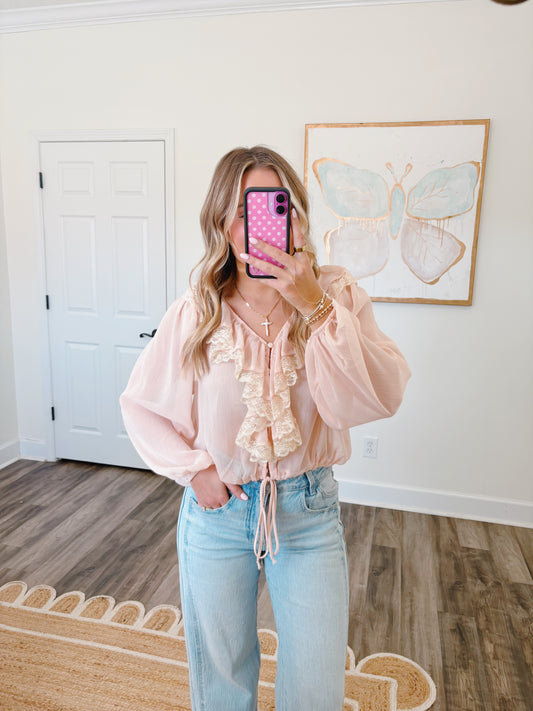 Forever After Lace and Ruffles Blouse