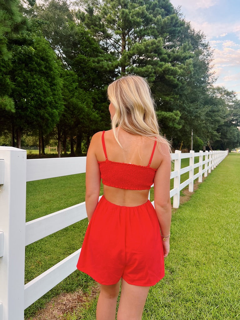 Make A Statement Red Romper
