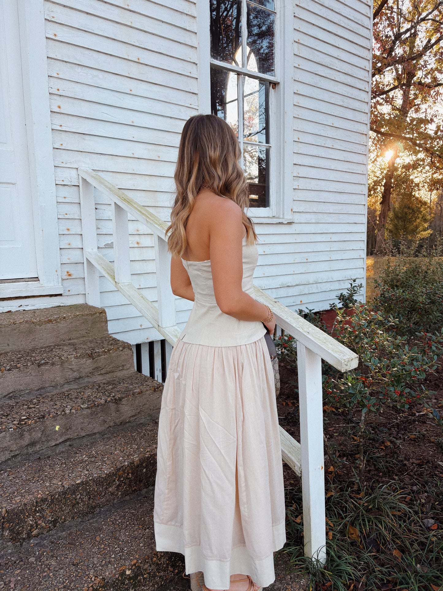 Micah Midi Dress in Ivory