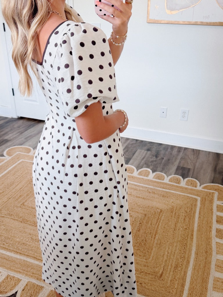 Cocoa Dots Midi Dress