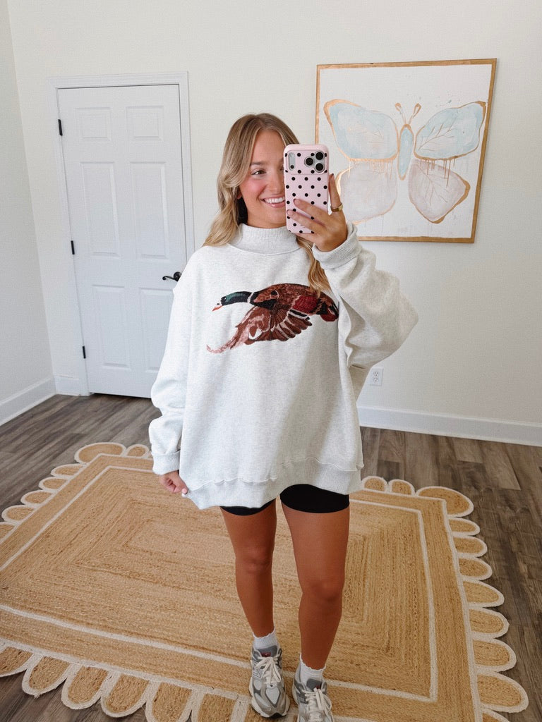 Embroidered Mallard Mockneck