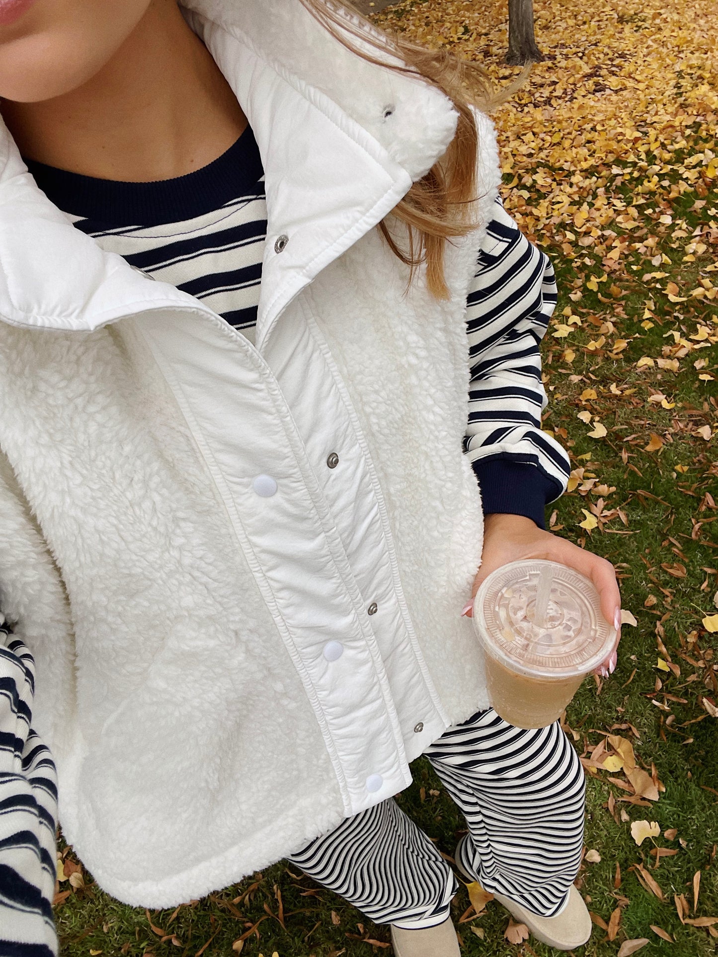 Cream Oversized Sherpa Vest