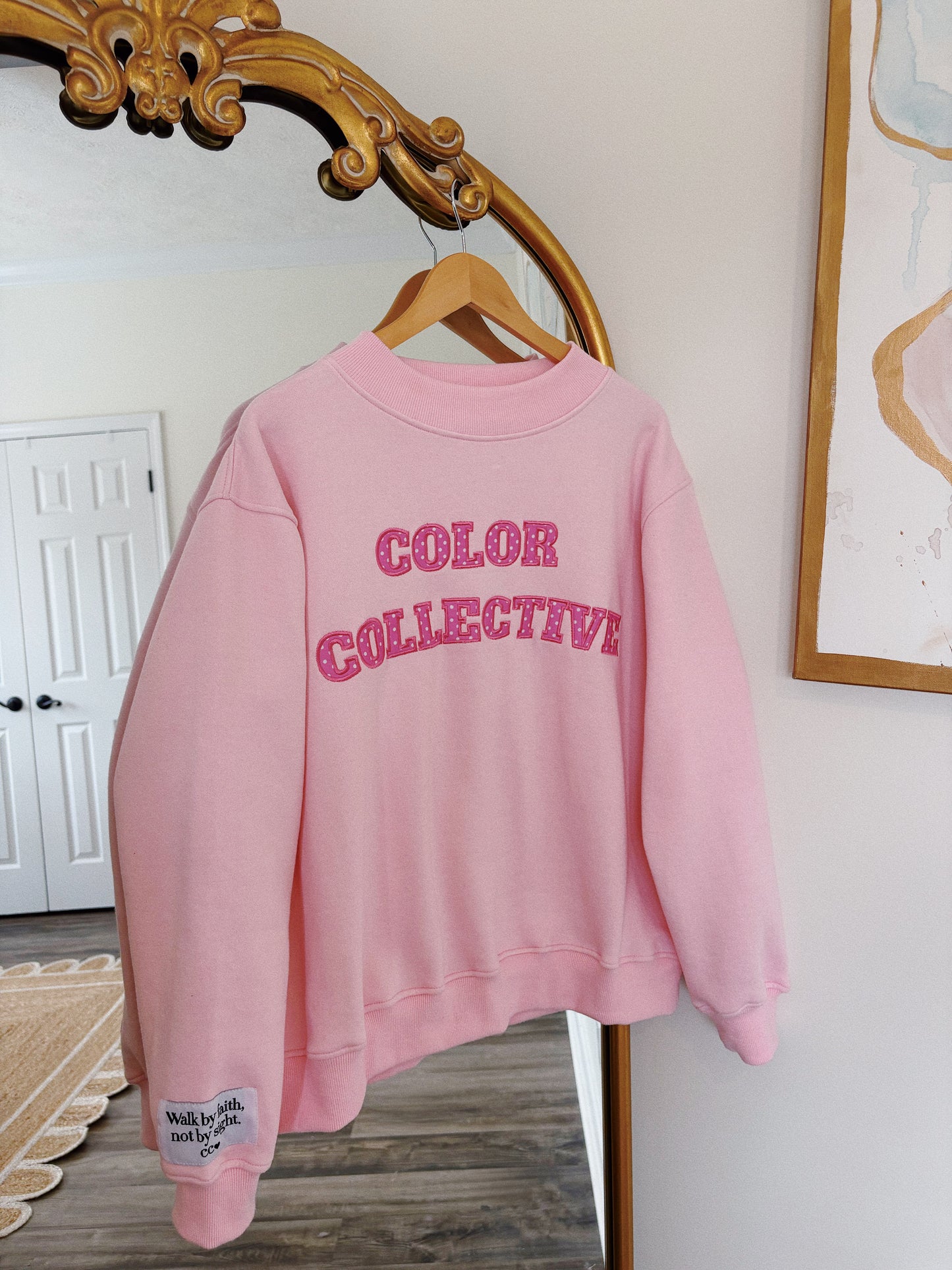 Pink Polka Dot CC Mockneck