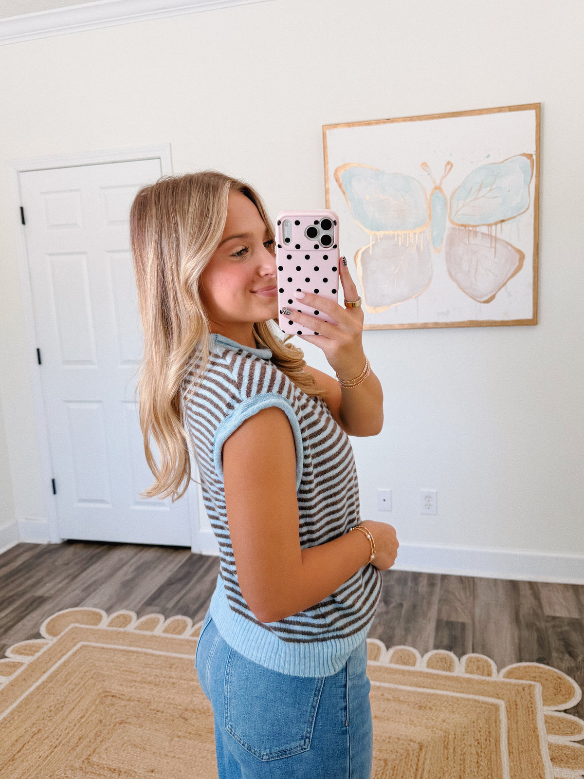 Blue Piper Striped Cardigan