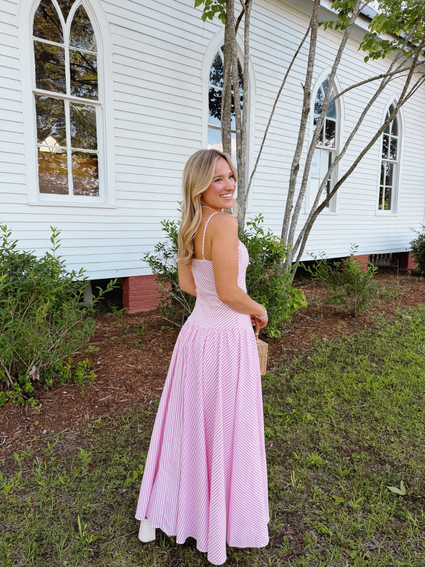 Pink Palmer Dropwaist Dress