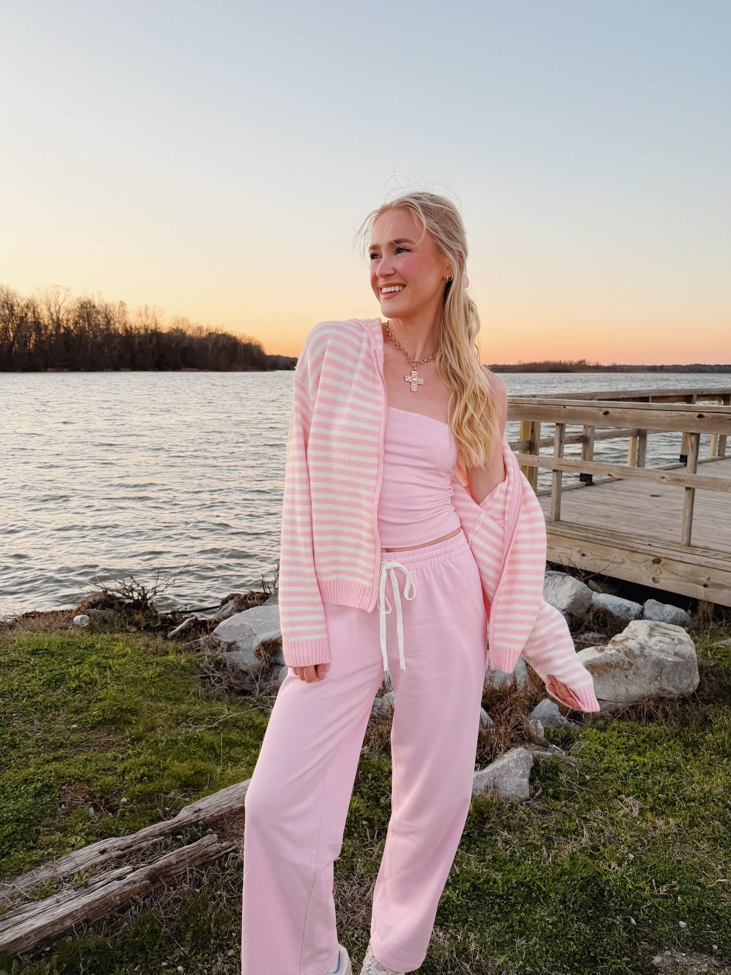 Cooper Zip Up Hoodie Baby Pink