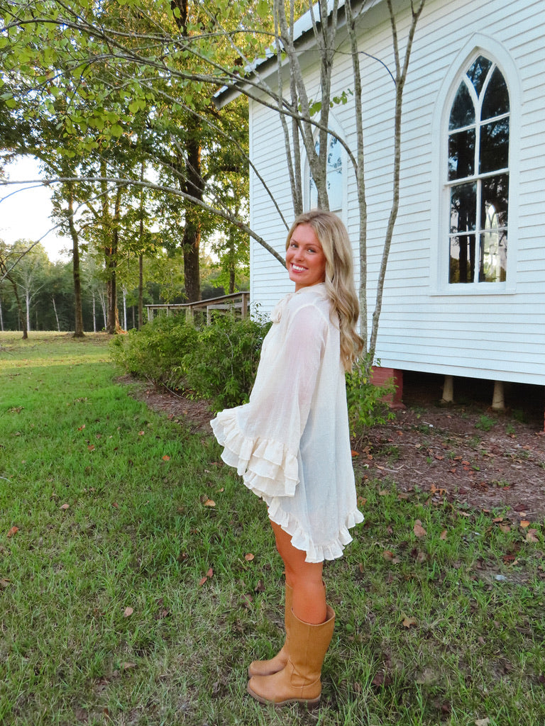 Vivienne Ruffled Blouse - Cream