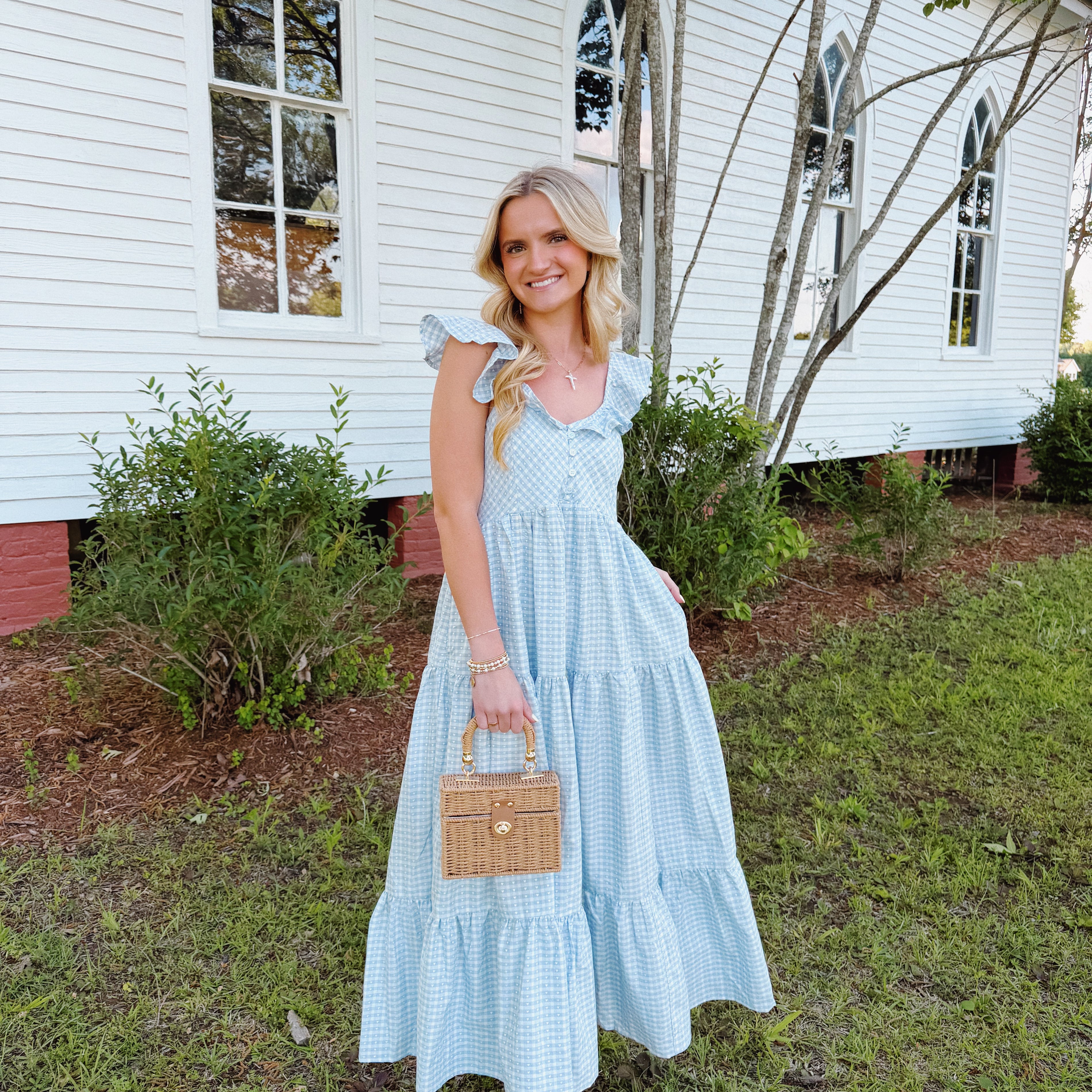 Gingham Hearts Maxi Dress