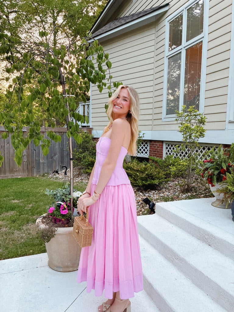 Pink Tiered Maxi Dress