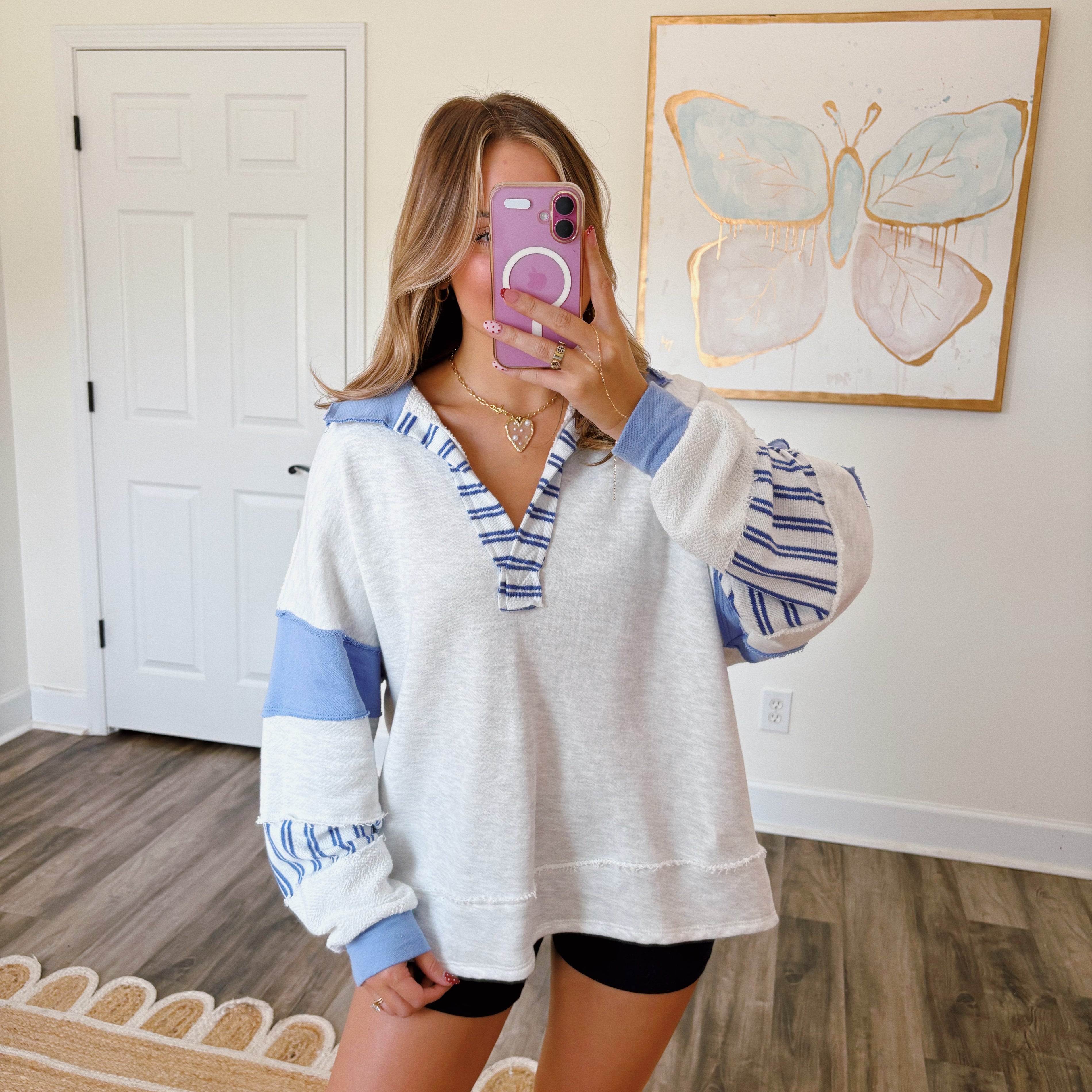 Blue Terry Knit Pullover (RESTOCK)
