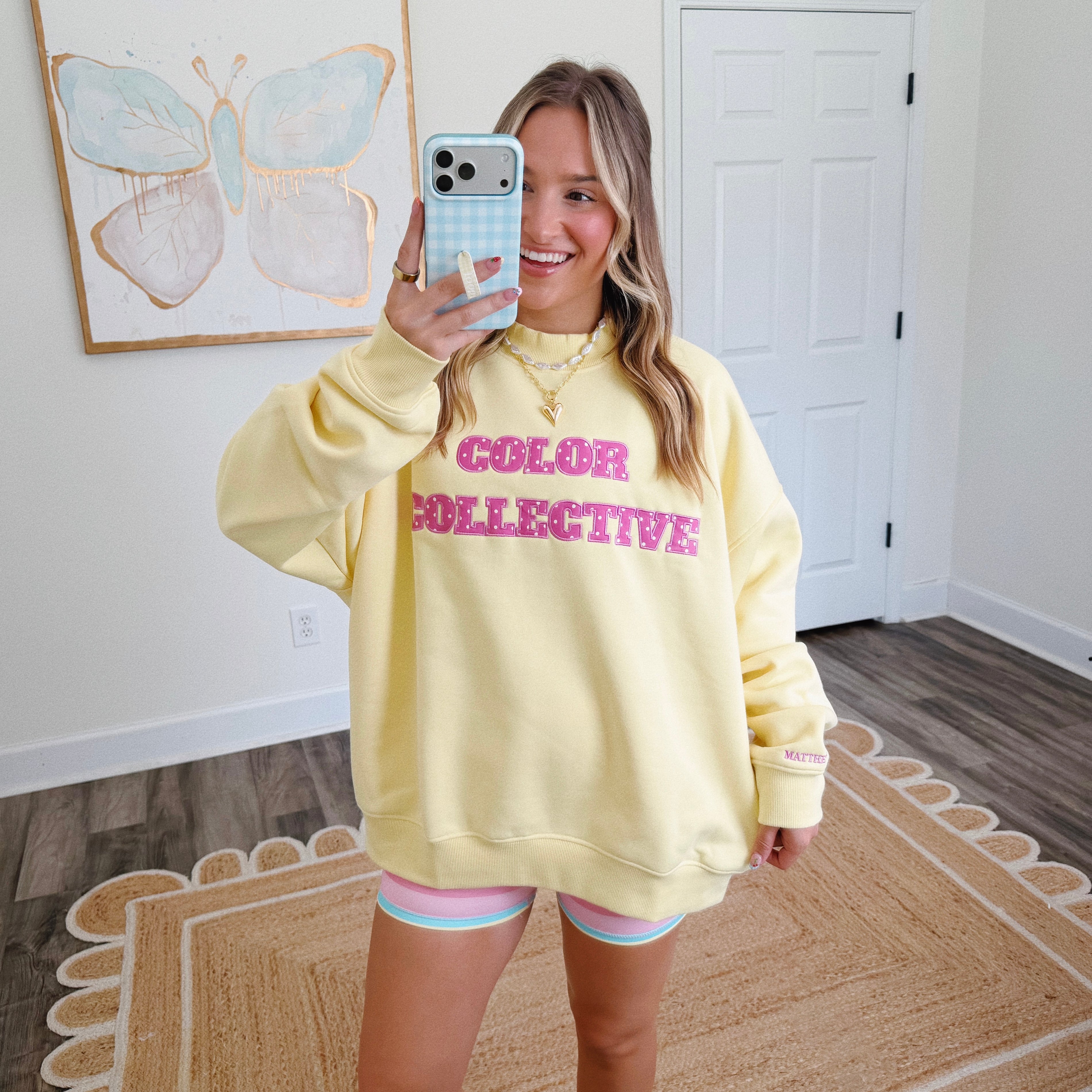 Yellow Polka Dot CC Fleece Mockneck