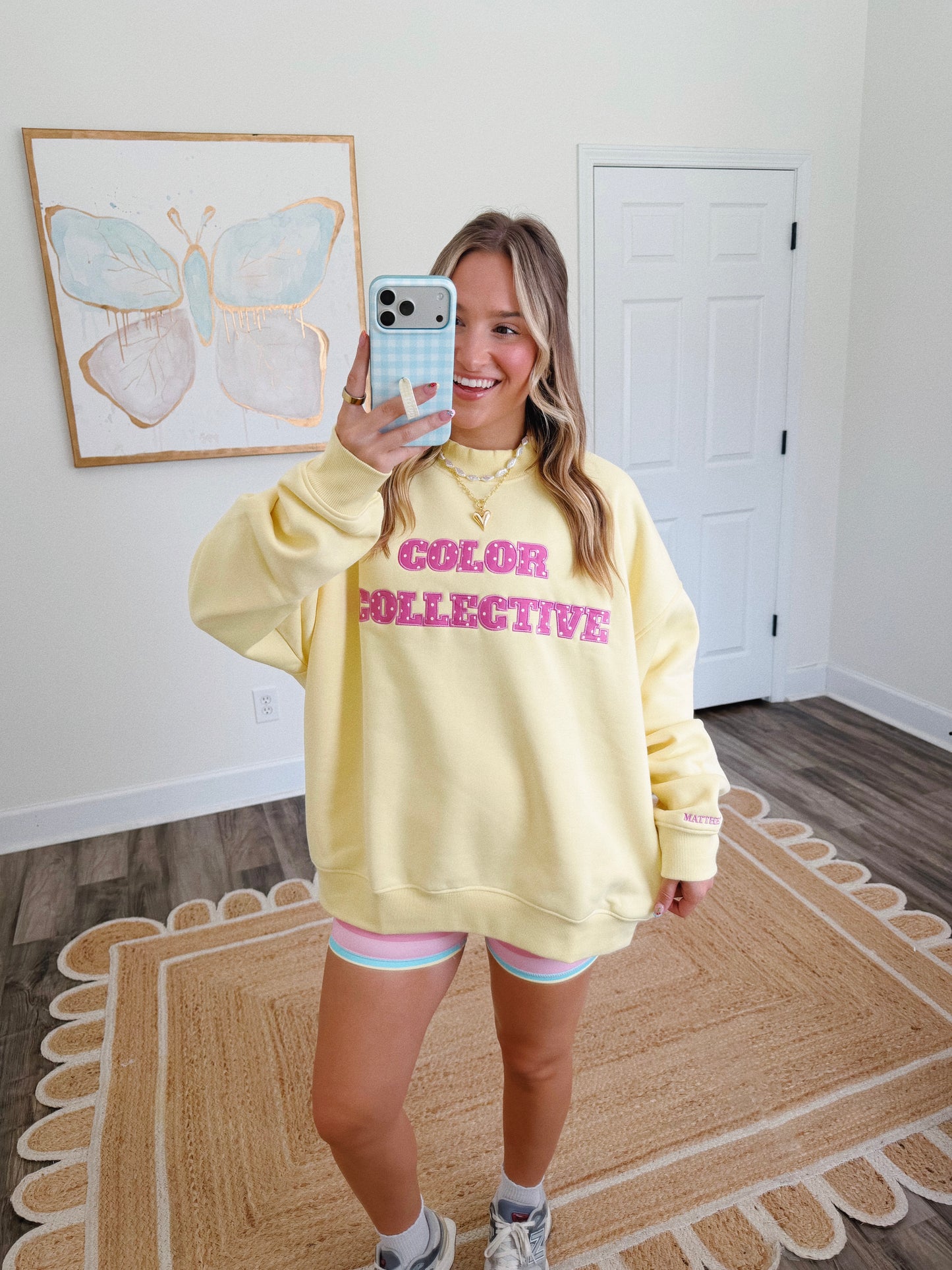 Yellow Polka Dot CC Fleece Mockneck