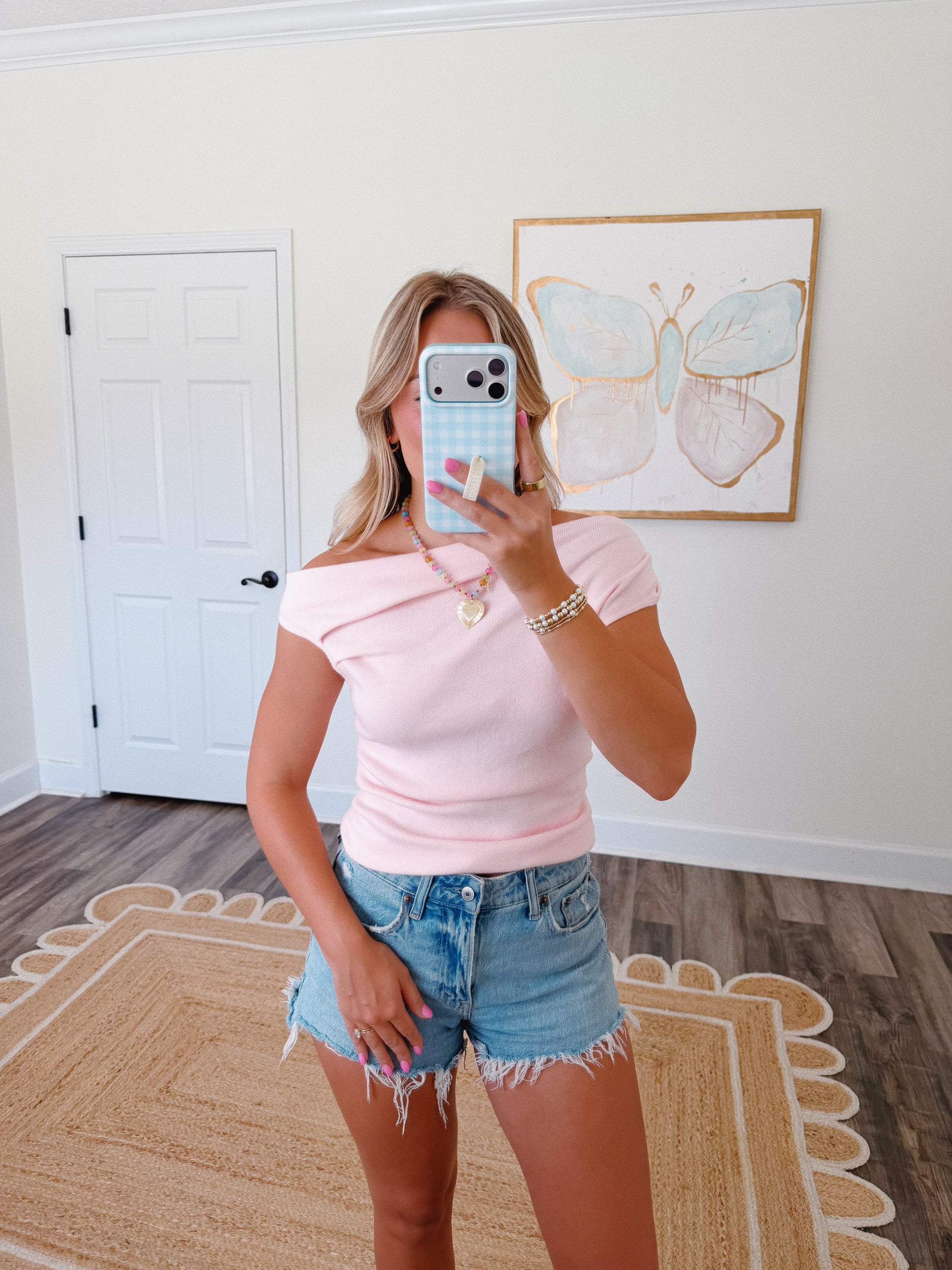 Blush Off The Shoulder Top