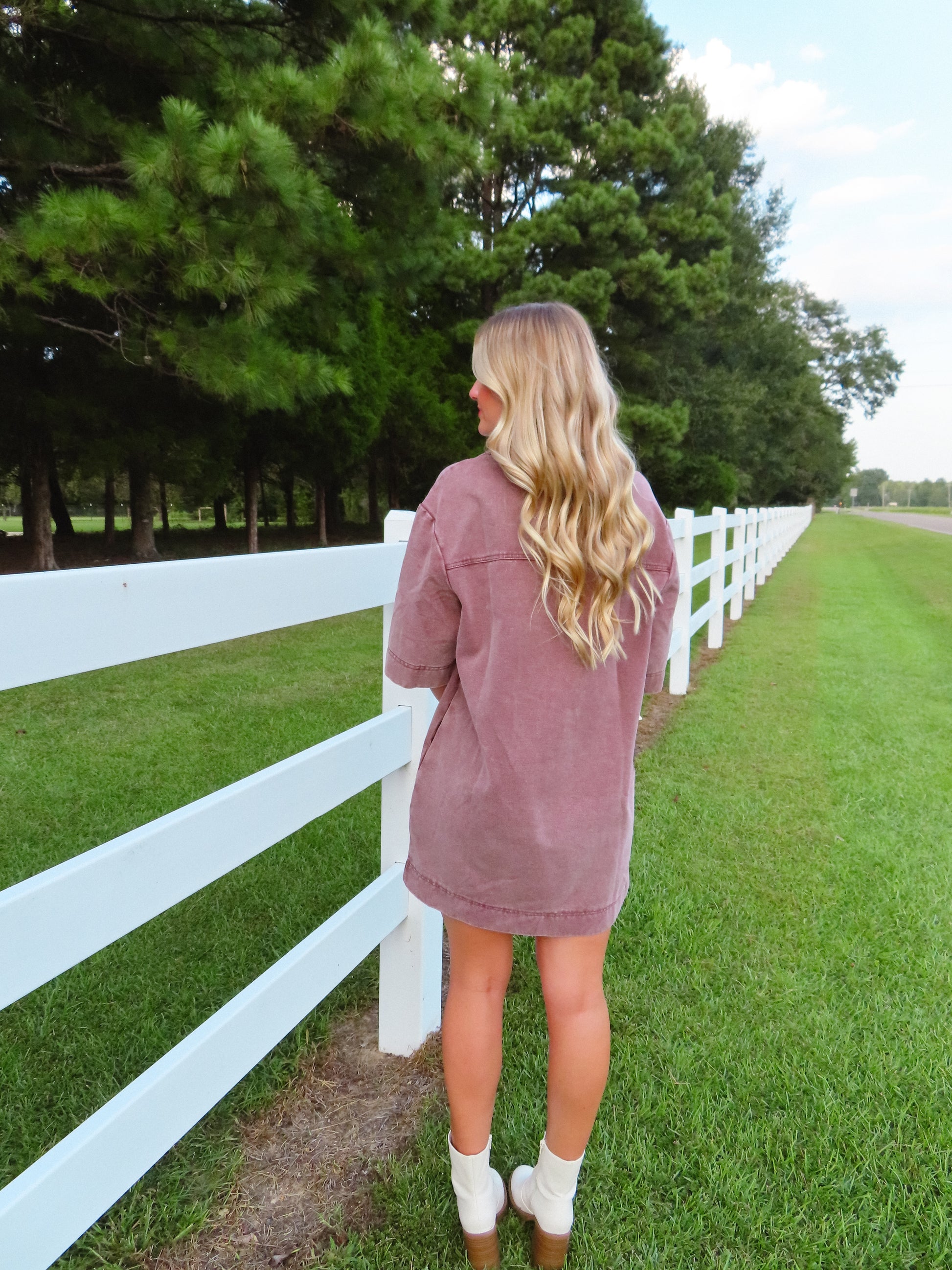 Dusty Rose Denim Dress