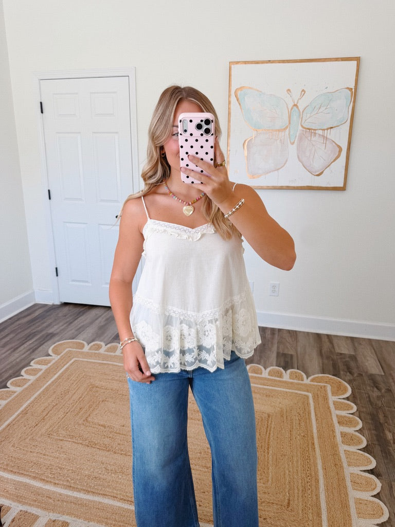 Ellie Lace Top - White