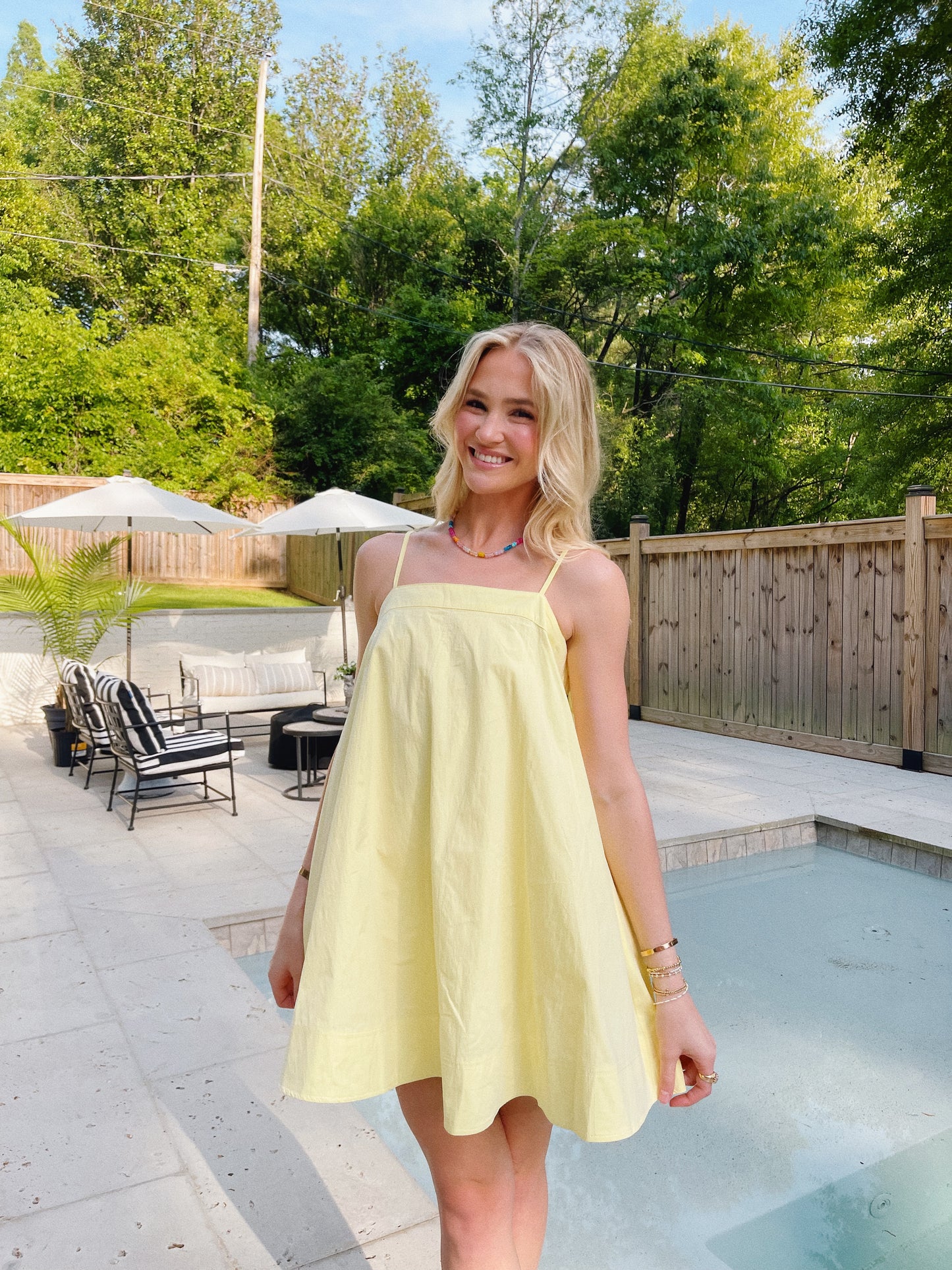 Emmie Stitch Mini Dress Lemon
