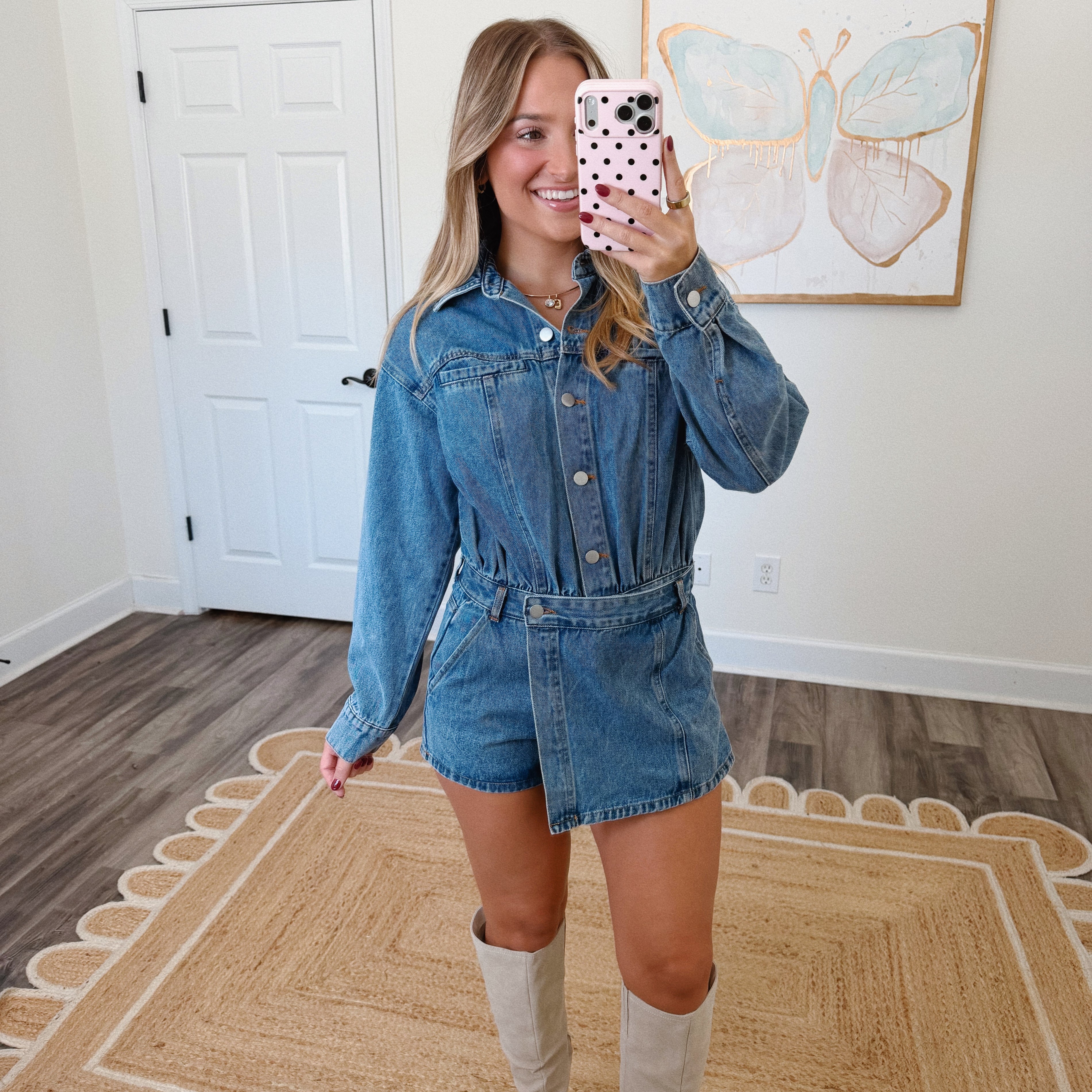 Stella Denim Skort Romper