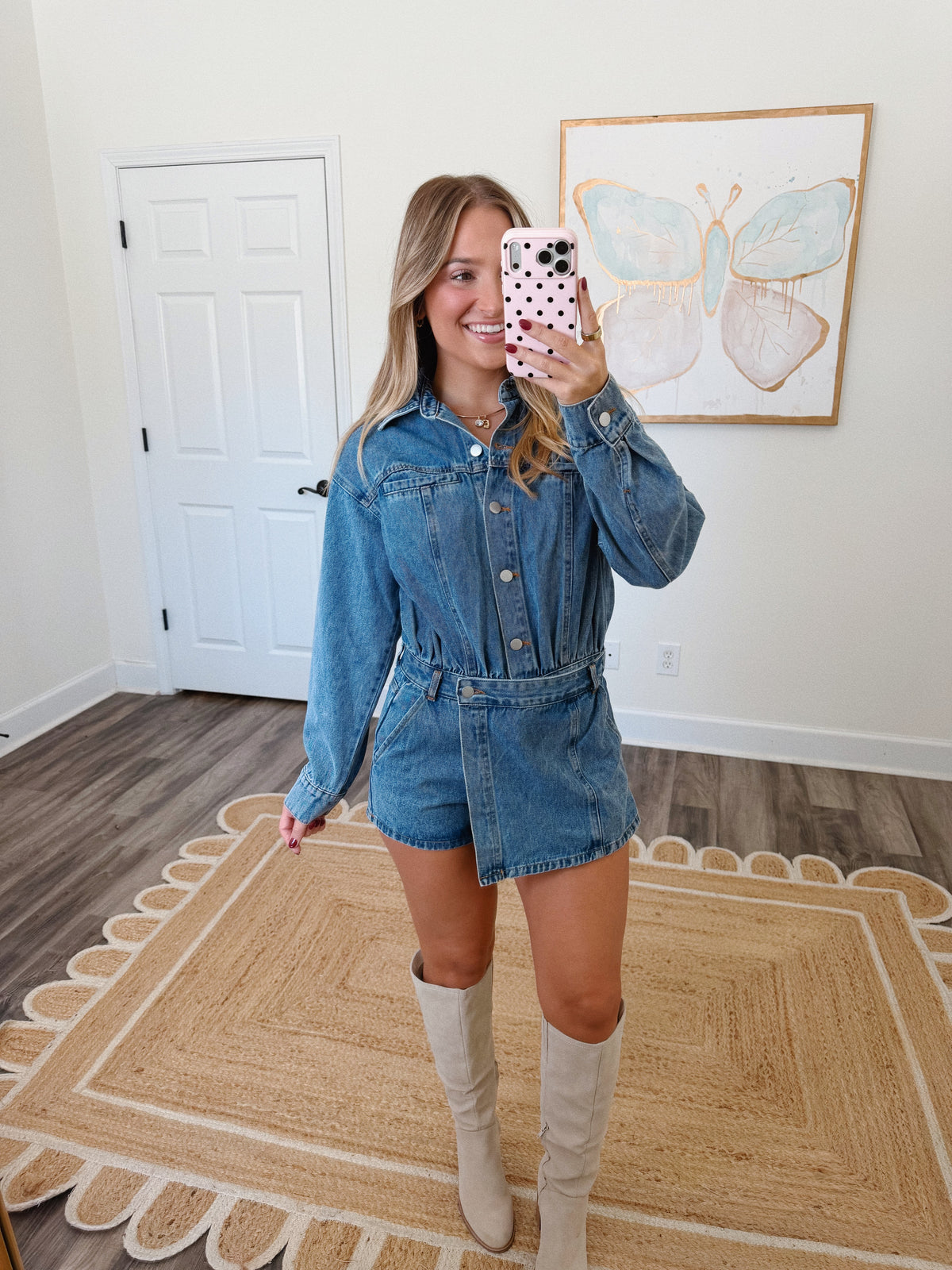 Stella Denim Skort Romper