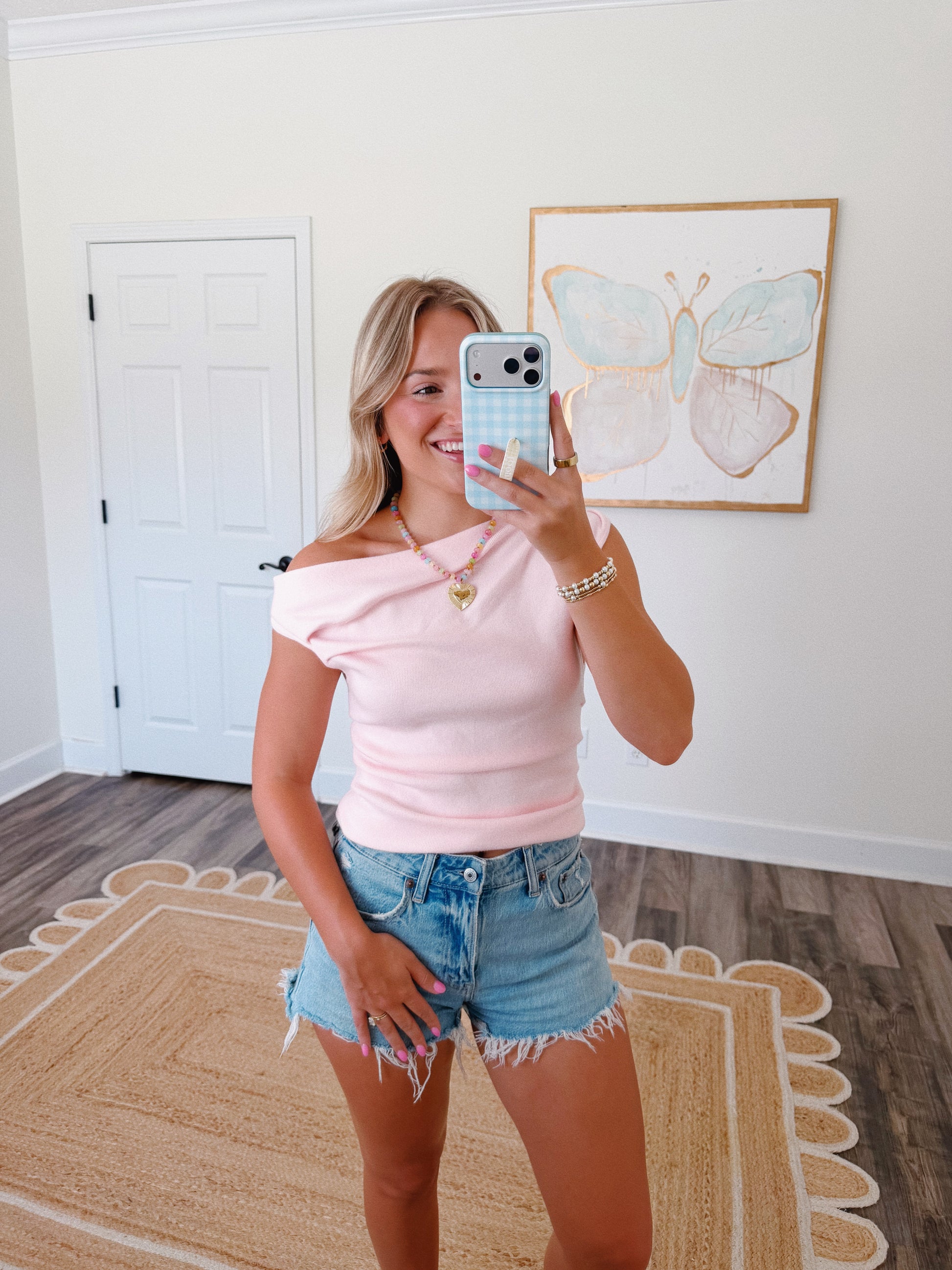 Blush Off The Shoulder Top