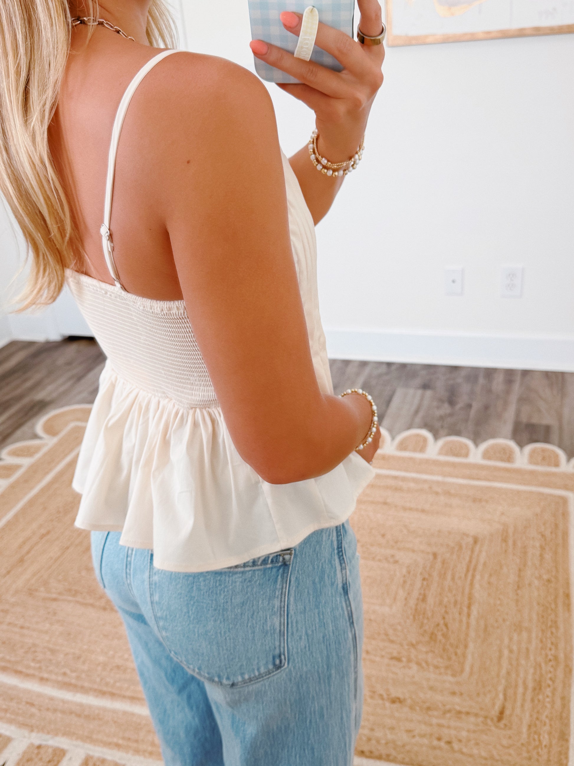 Emmie Pleated Top in Cream