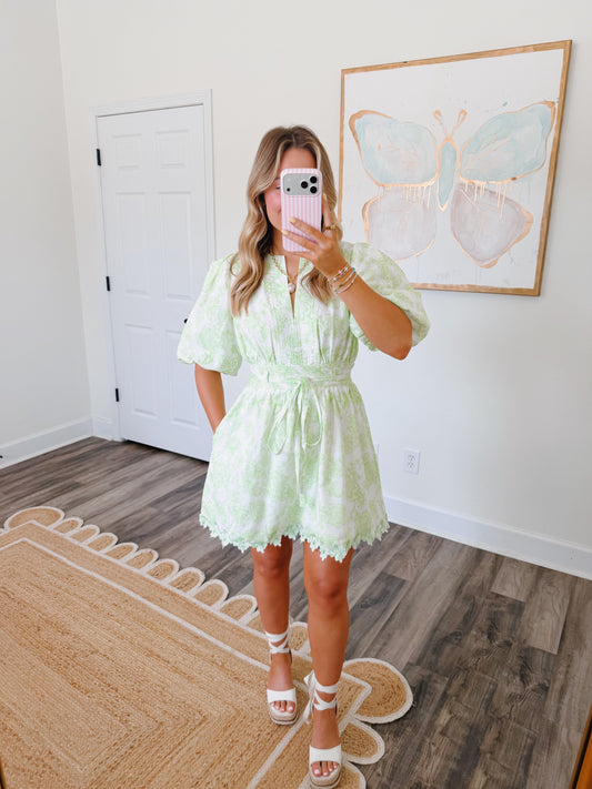 Honeydew Scalloped Dress