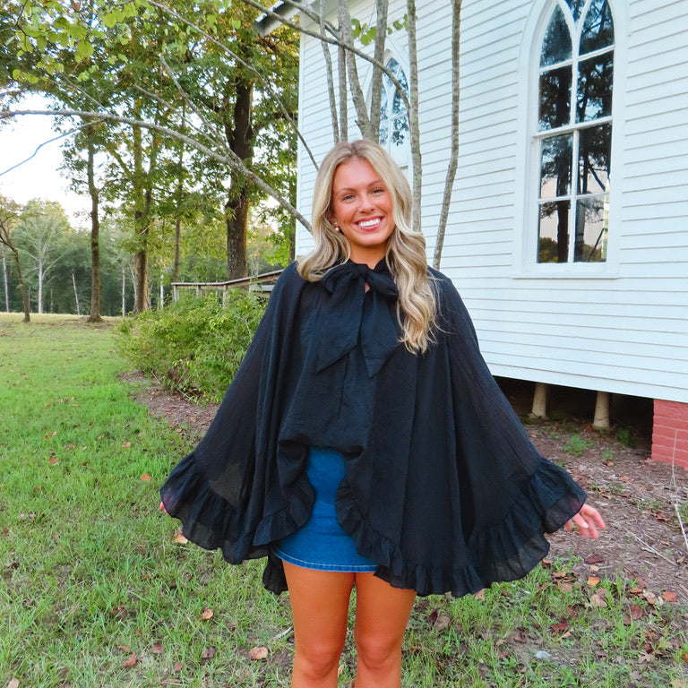 Vivienne Ruffled Blouse - Black