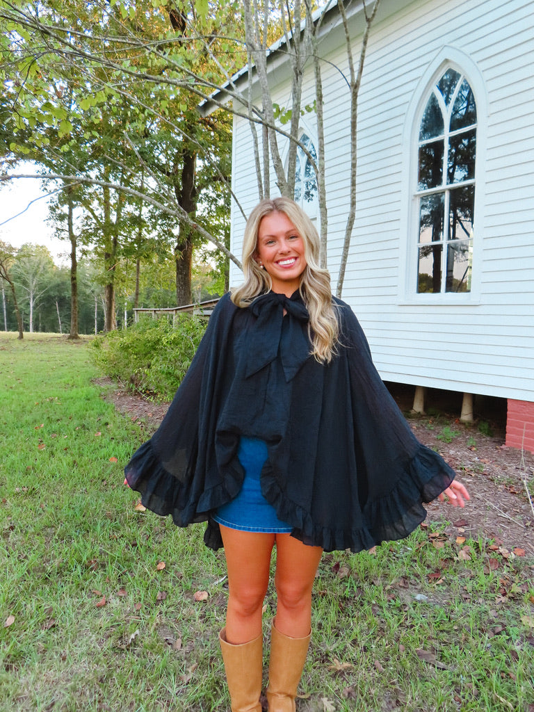 Vivienne Ruffled Blouse - Black
