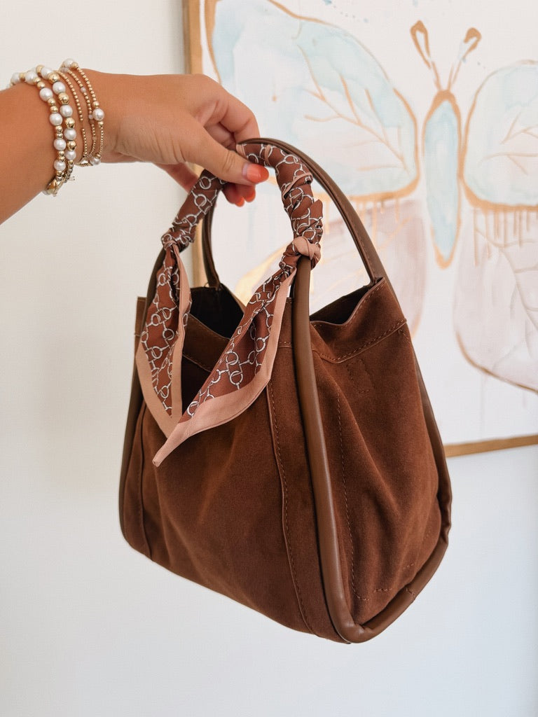 Gianna Suede Bag - Chocolate