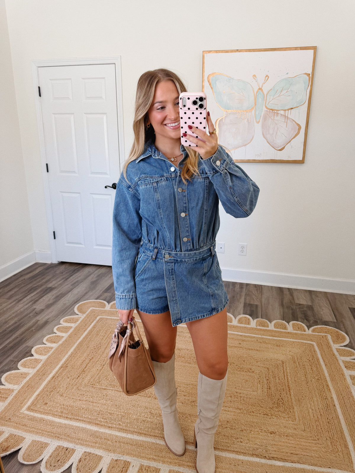 Stella Denim Skort Romper