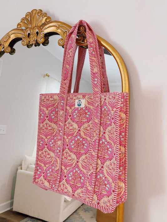 Pink Dreams Quilted Tote Bag