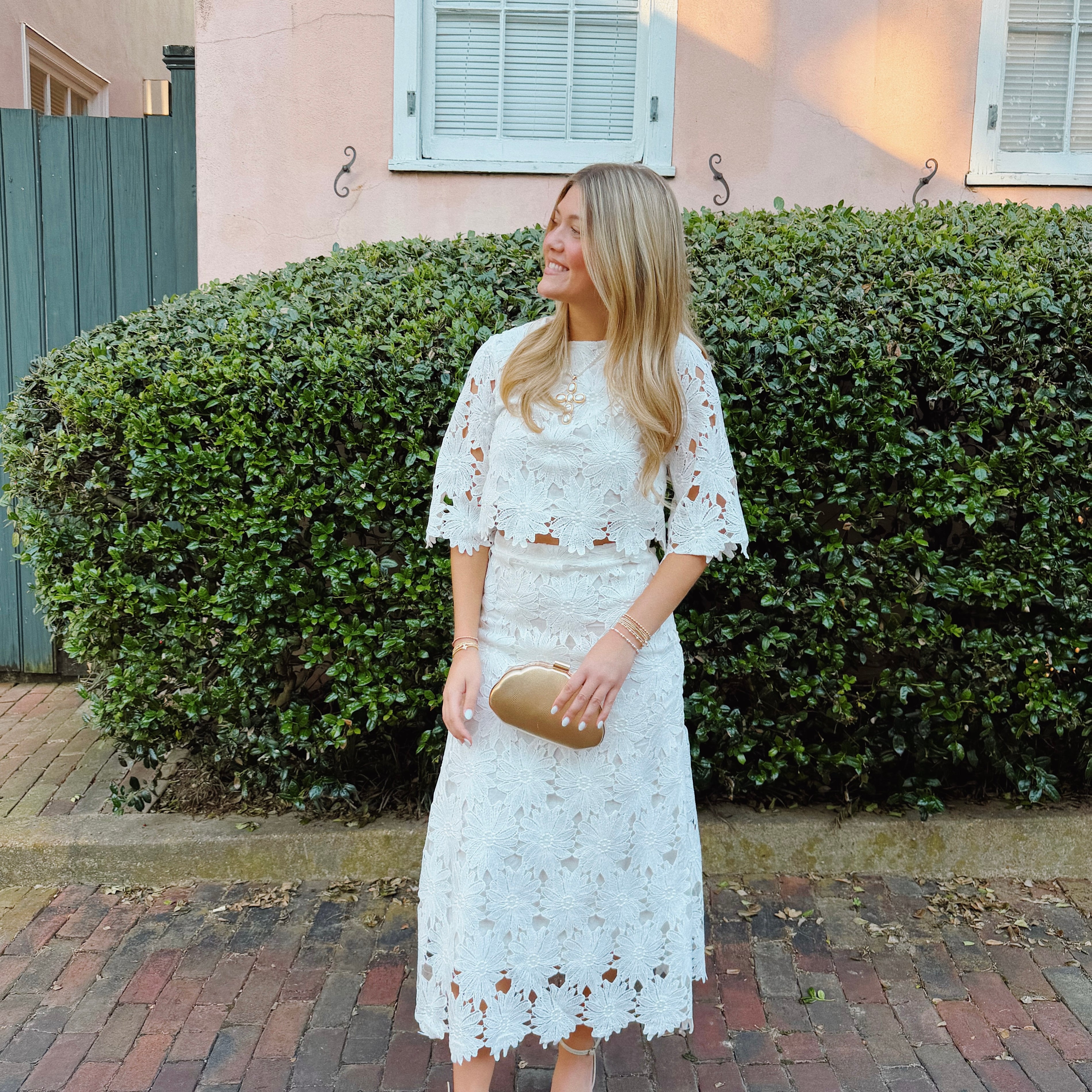 Charleston Girl Set in White